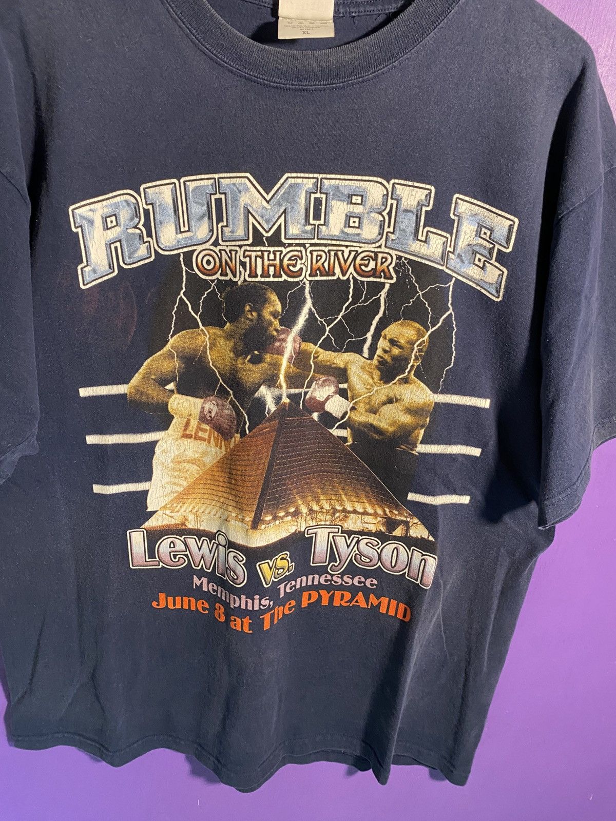 Other Vintage 90s Tyson Vs Lewis rumble on the river t-shirt Size US XL / EU 56 / 4 - 3 Thumbnail