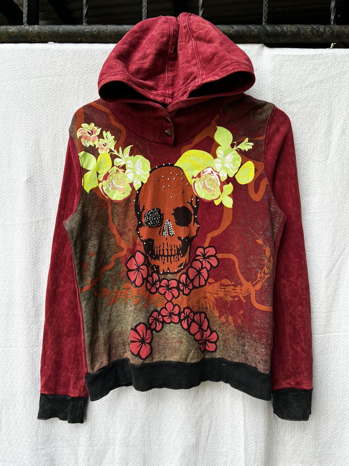 Japanese Hoodie Skull Flowers Ifsixwasnine Lgb