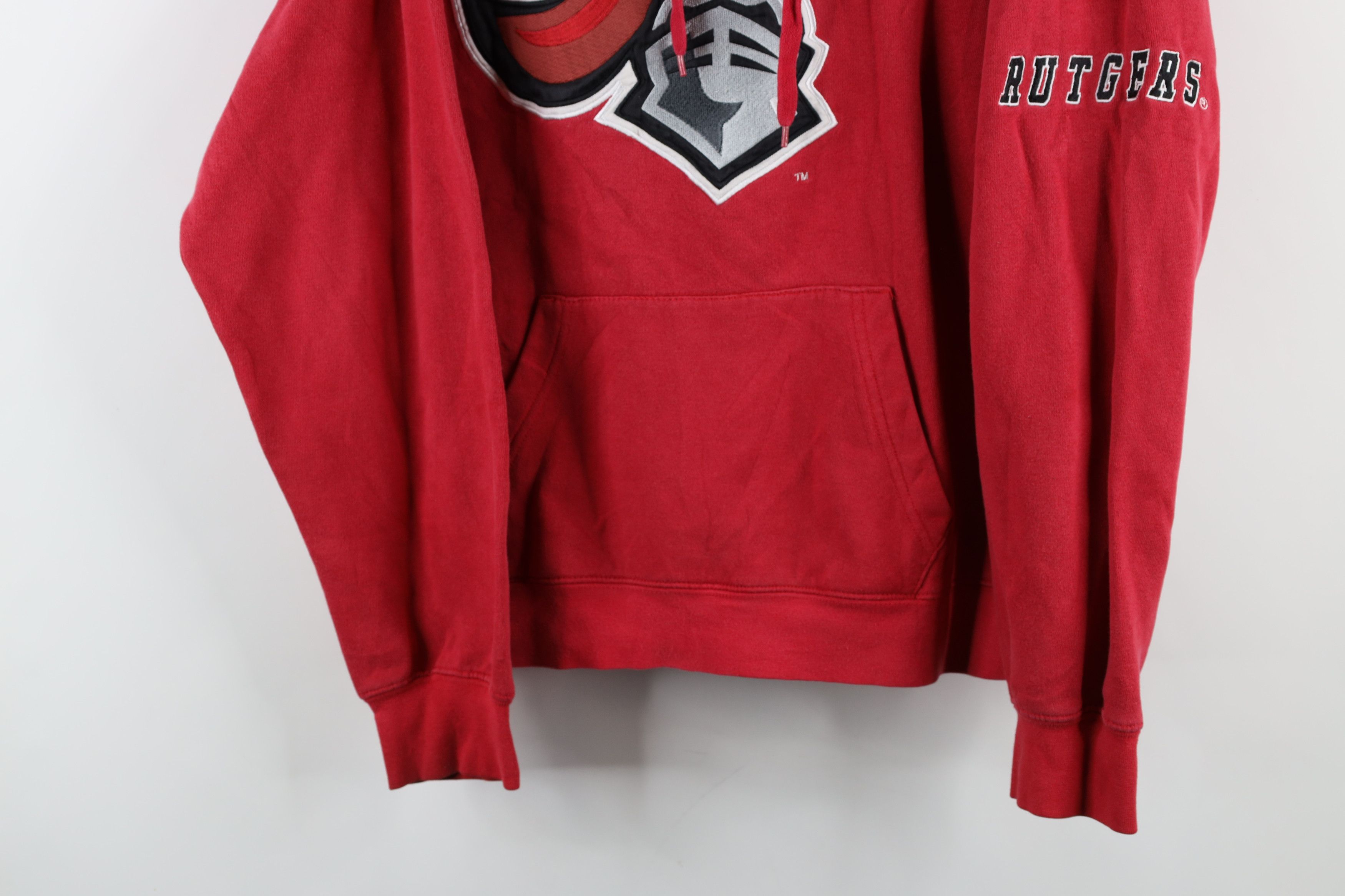 Vintage Vintage Spell Out Rutgers University Hoodie Sweatshirt Red Size US L / EU 52-54 / 3 - 3 Thumbnail