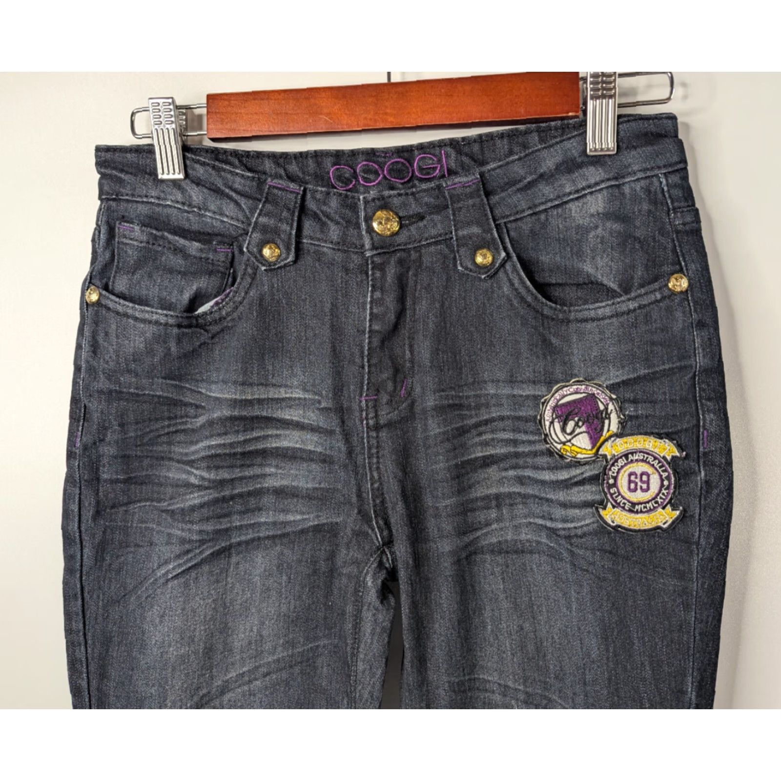 Coogi COOGI Jeans Womens Size 16 Dark Denim Embroidered Logo Pockets Y2K 90s Hip Hop Floral Straight Regular Blue Cotton Denim Size 38" / US 16 / IT 52 - 5 Thumbnail