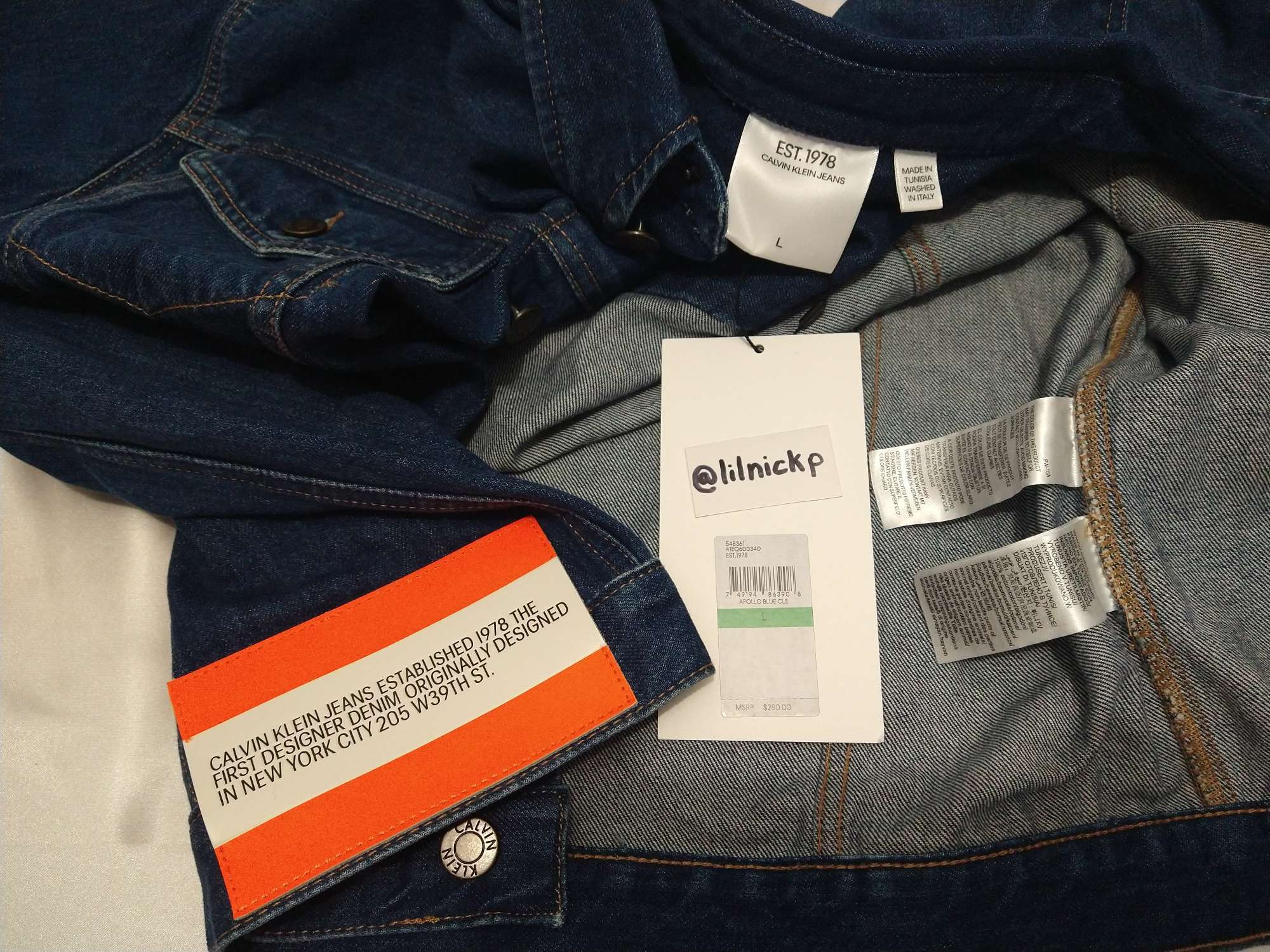 Calvin Klein 205W39NYC EST. 1978 Apollo Blue Denim Trucker Jacket Size US L / EU 52-54 / 3 - 3 Thumbnail