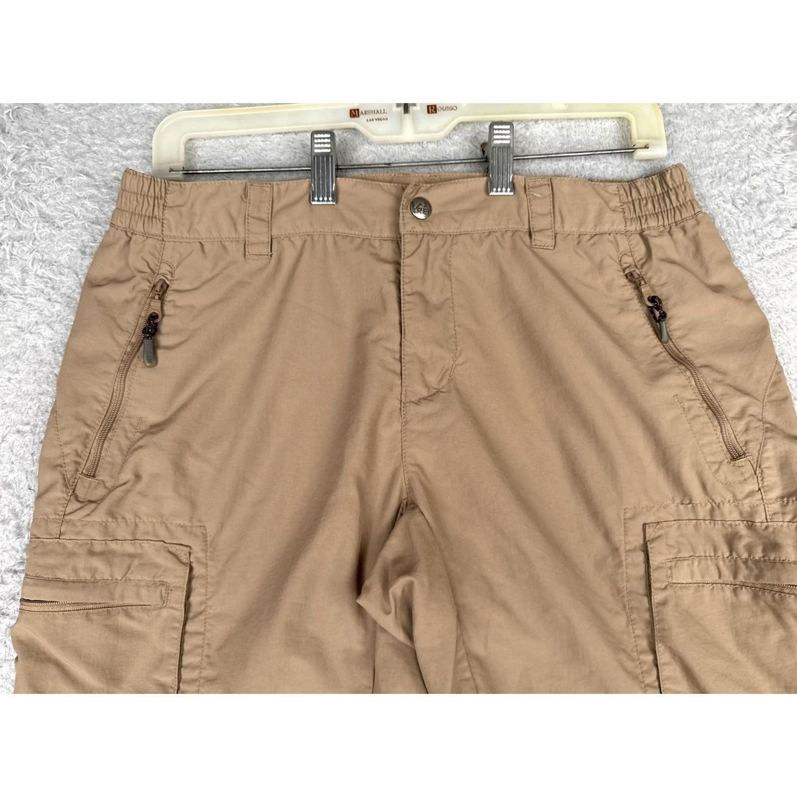 Vintage REI Womens 8P Beige Convertible Zip Off Hiking Cargo Nylon UPF 50+ Travel Pants Size 30" / US 8 / IT 44 - 4 Thumbnail