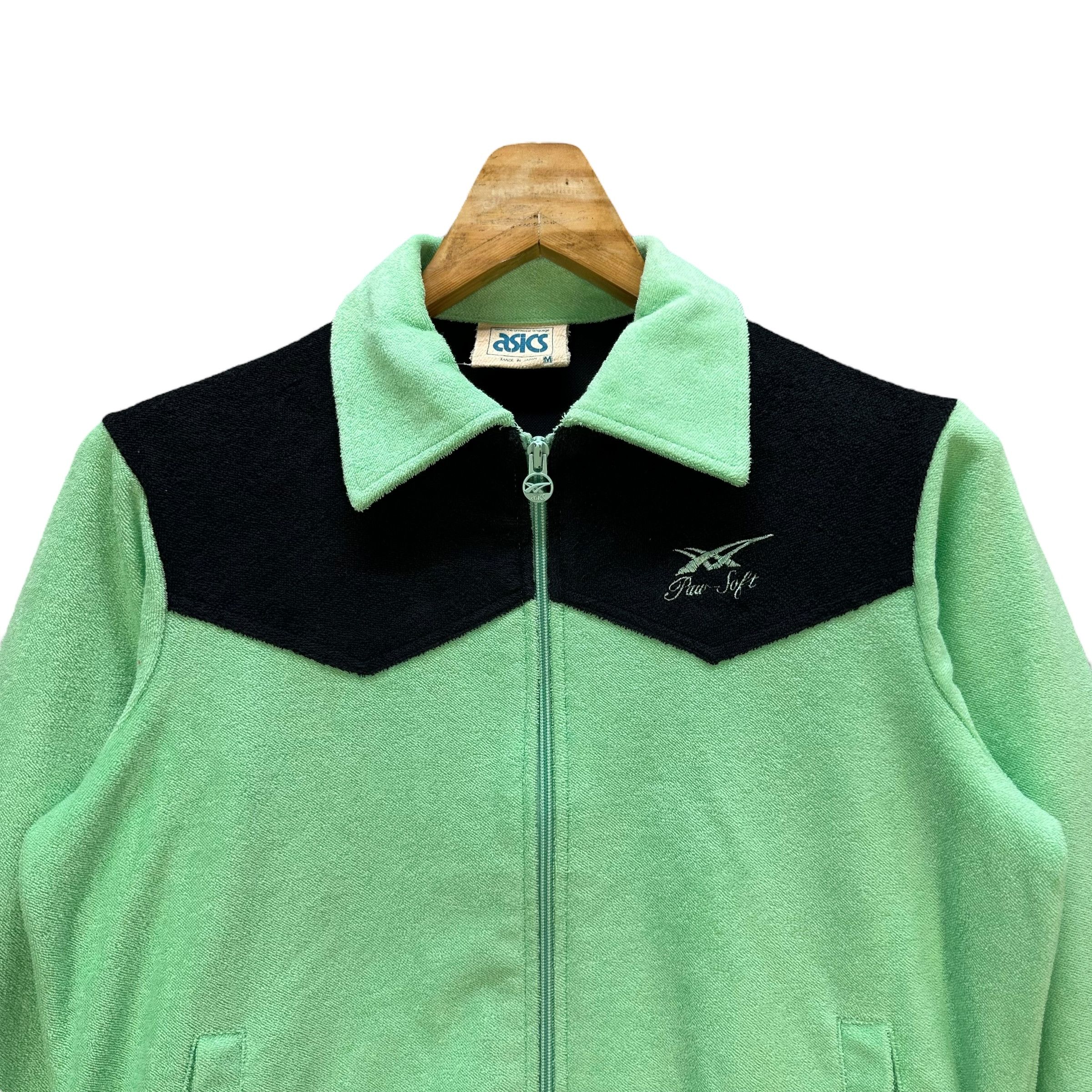 Asics 90's Asics Green Sweater Jacket Track Jacket #A1-0029 Size US M / EU 48-50 / 2 - 2 Thumbnail