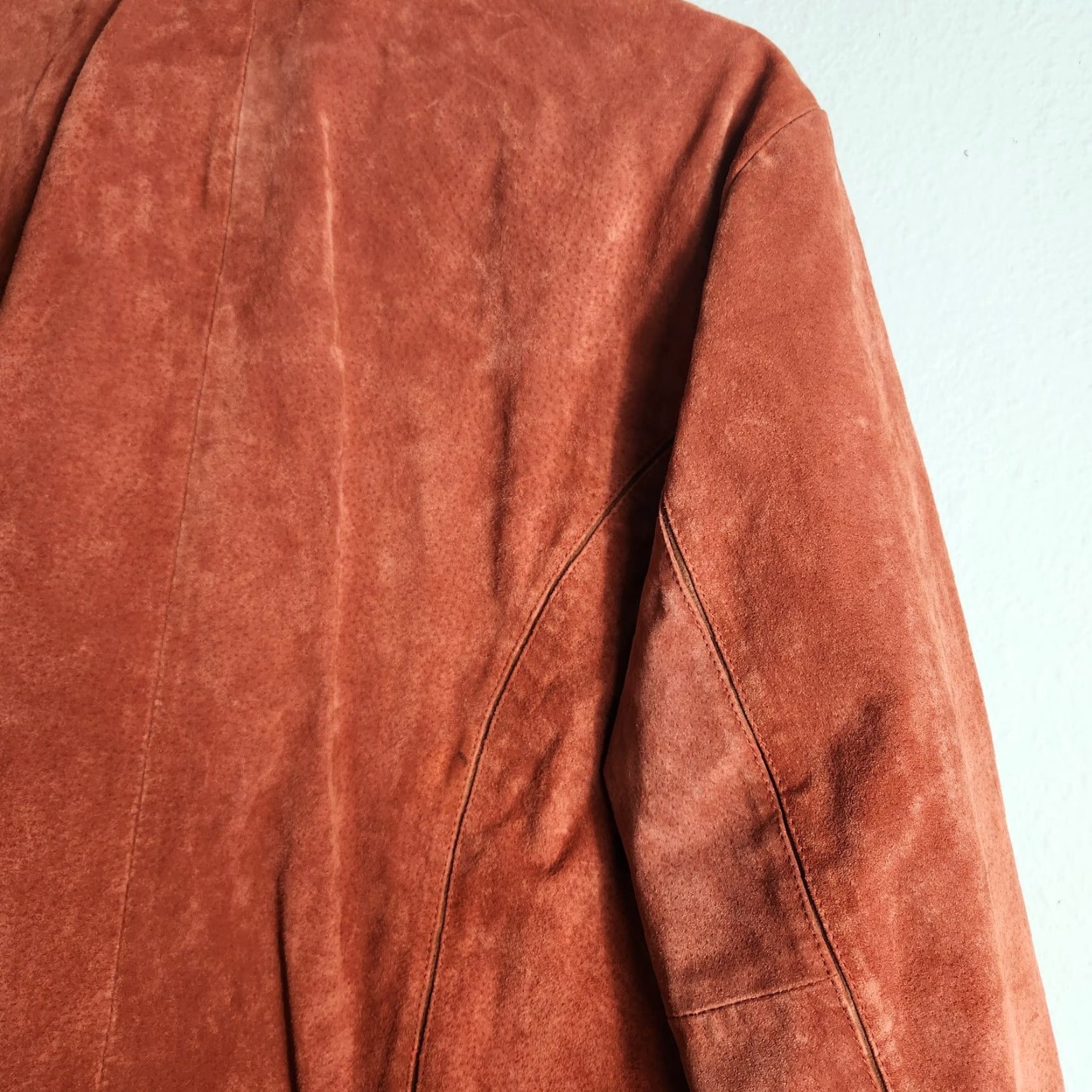 Van Heusen VINTAGE Van Heusen Womens Burnt Orange Suede Jacket XL - Motorcycle Style, Bohemian, Fall Size XL / US 12-14 / IT 48-50 - 5 Thumbnail