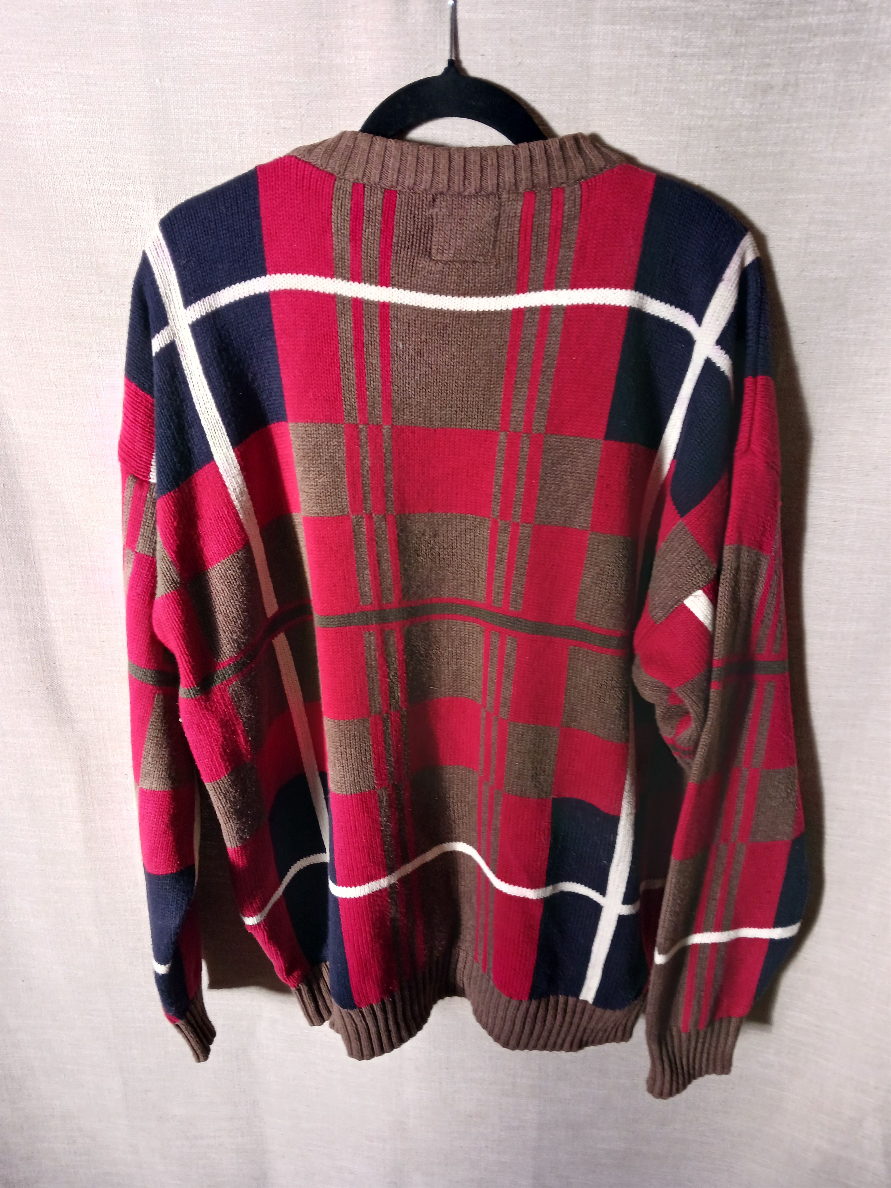 Izod Vintage 80's Block Print Crew Neck Pullover Sweater Size US XL / EU 56 / 4 - 2 Thumbnail
