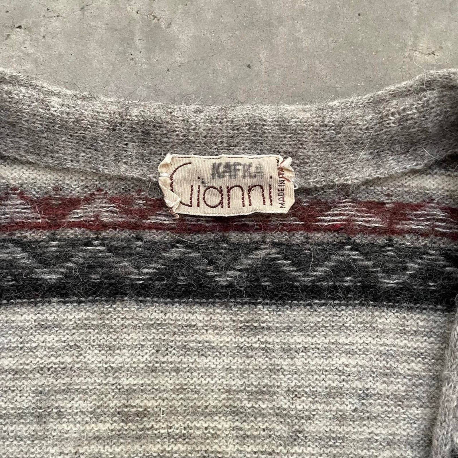 Vintage Vintage Gianni Grey Patterned Cardigan Sweater Size US M / EU 48-50 / 2 - 4 Thumbnail
