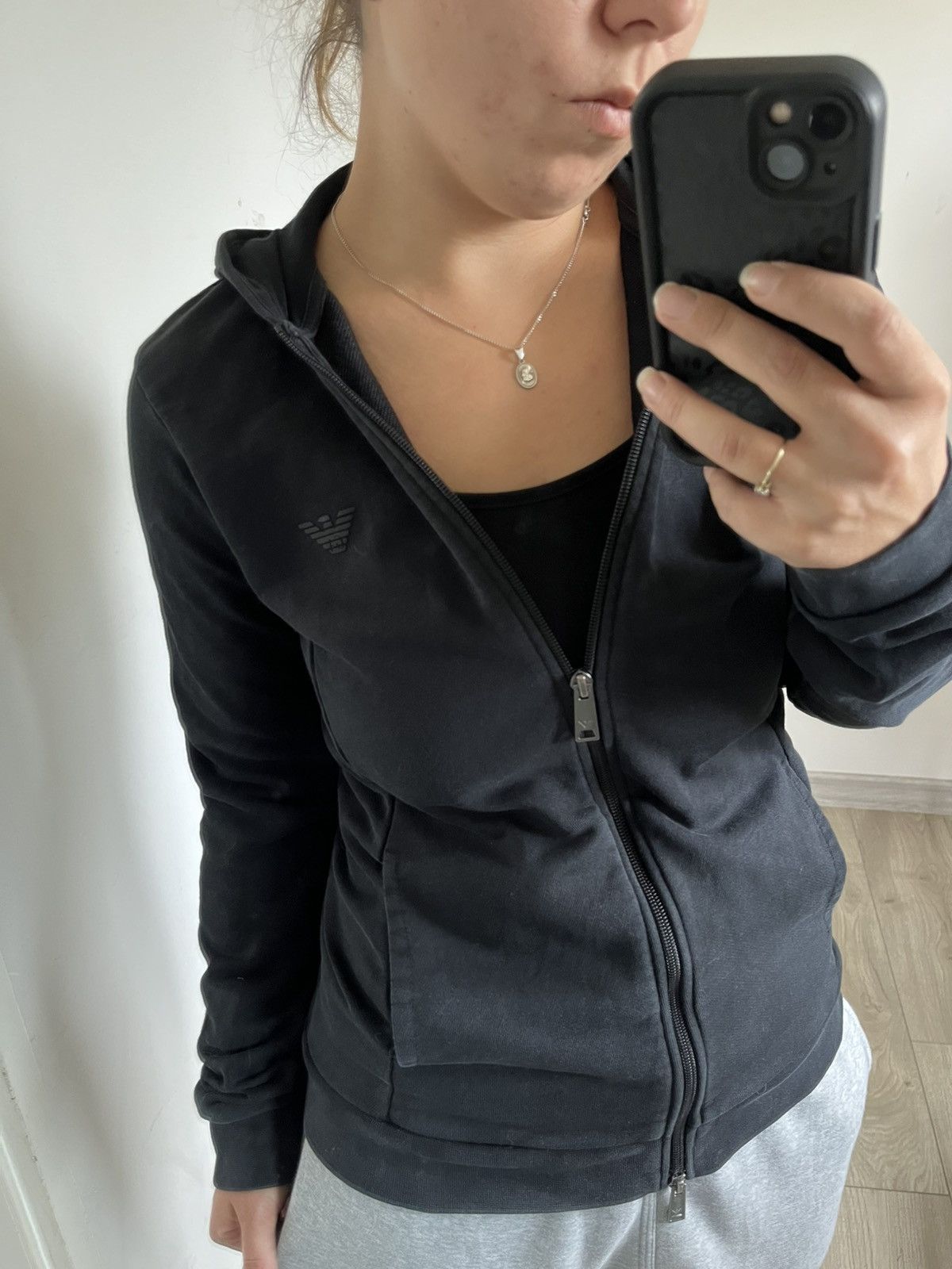 Emporio Armani Full zip women black Size S / US 4 / IT 40 - 1 Thumbnail
