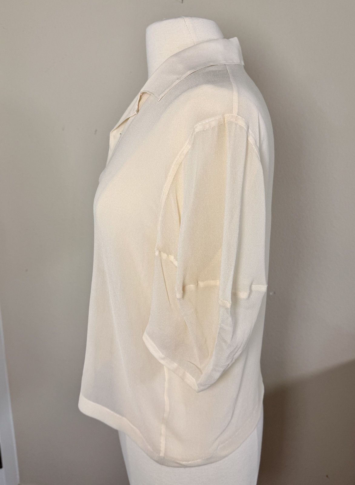 Comme des Garcons Comme des Garçons Vintage Silk Shirt Cream S/M Y2K Archive Size S / US 4 / IT 40 - 4 Thumbnail