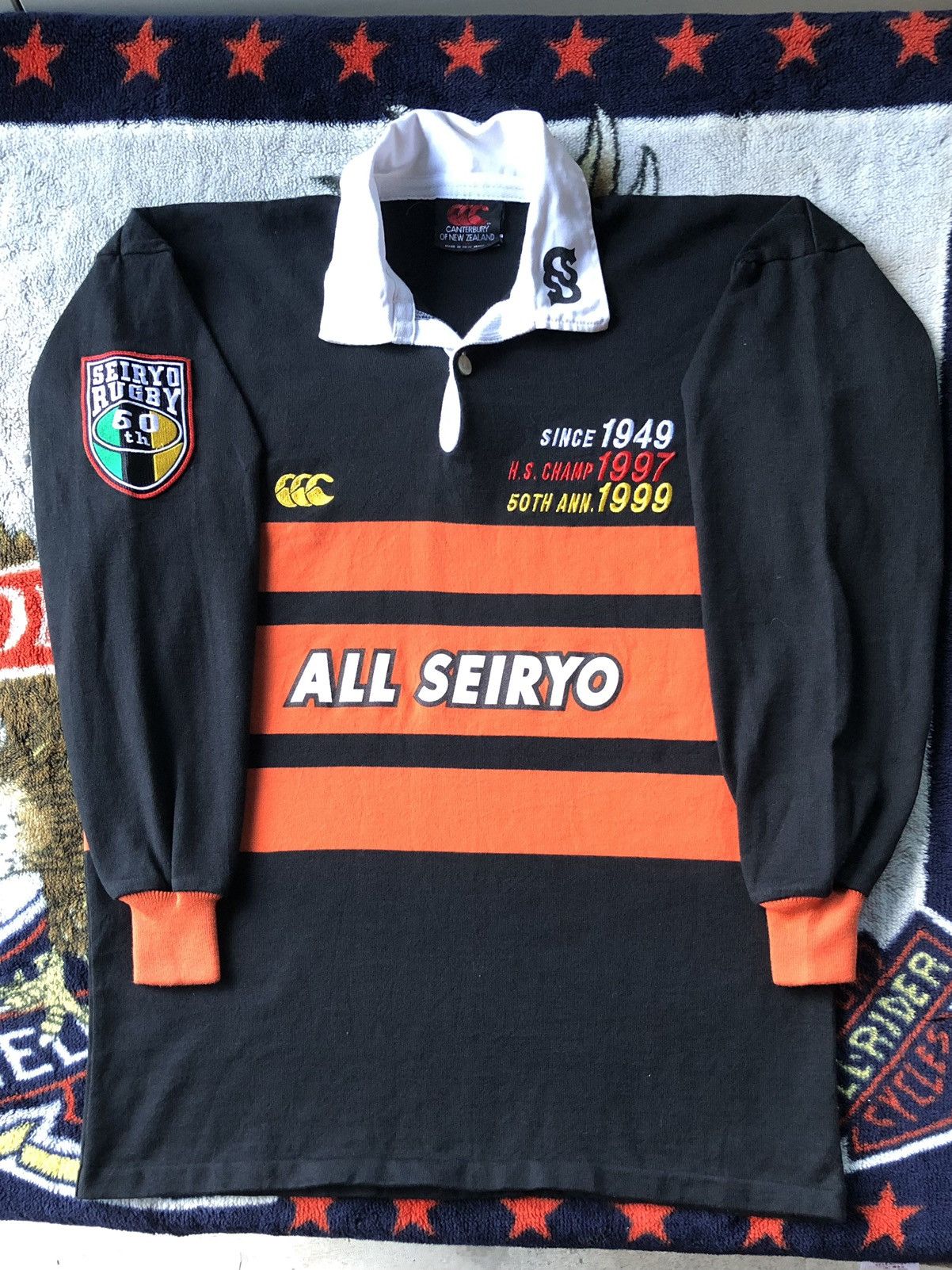 Canterbury of New Zealand Vintage 90's Canterbury Seiryo Rugby 50th Aniversary Sleeve Size US M / EU 48-50 / 2 - 12 Thumbnail