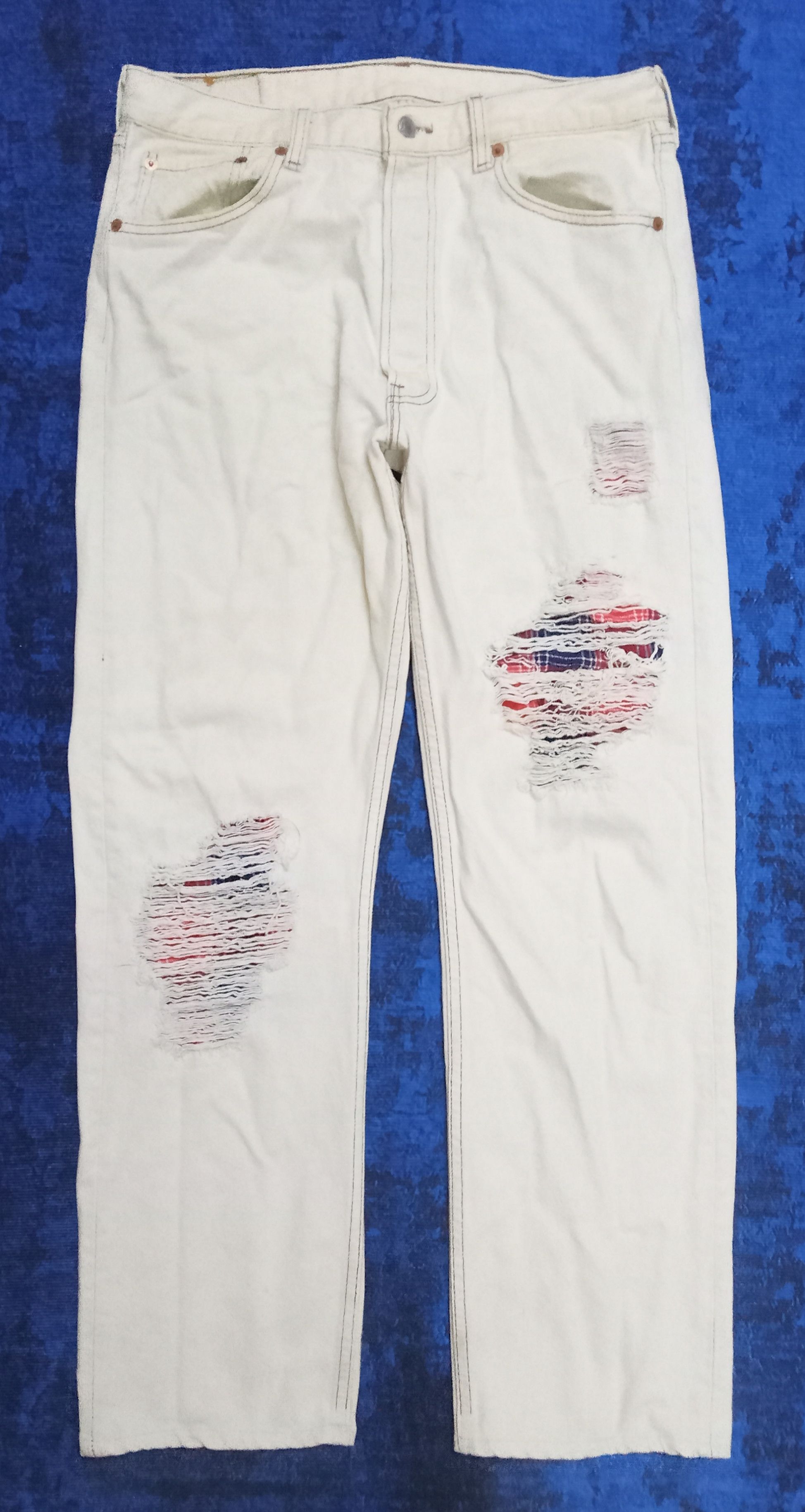 Levi's Vintage Levi's 501 Remake Distressed Jeans Size US 34 / EU 50 - 1 Thumbnail