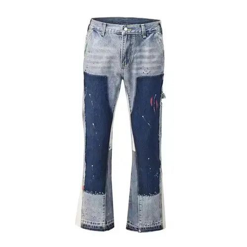 Jean Denim Splash Ink Flare Pants Size US 32 / EU 48 - 4 Thumbnail
