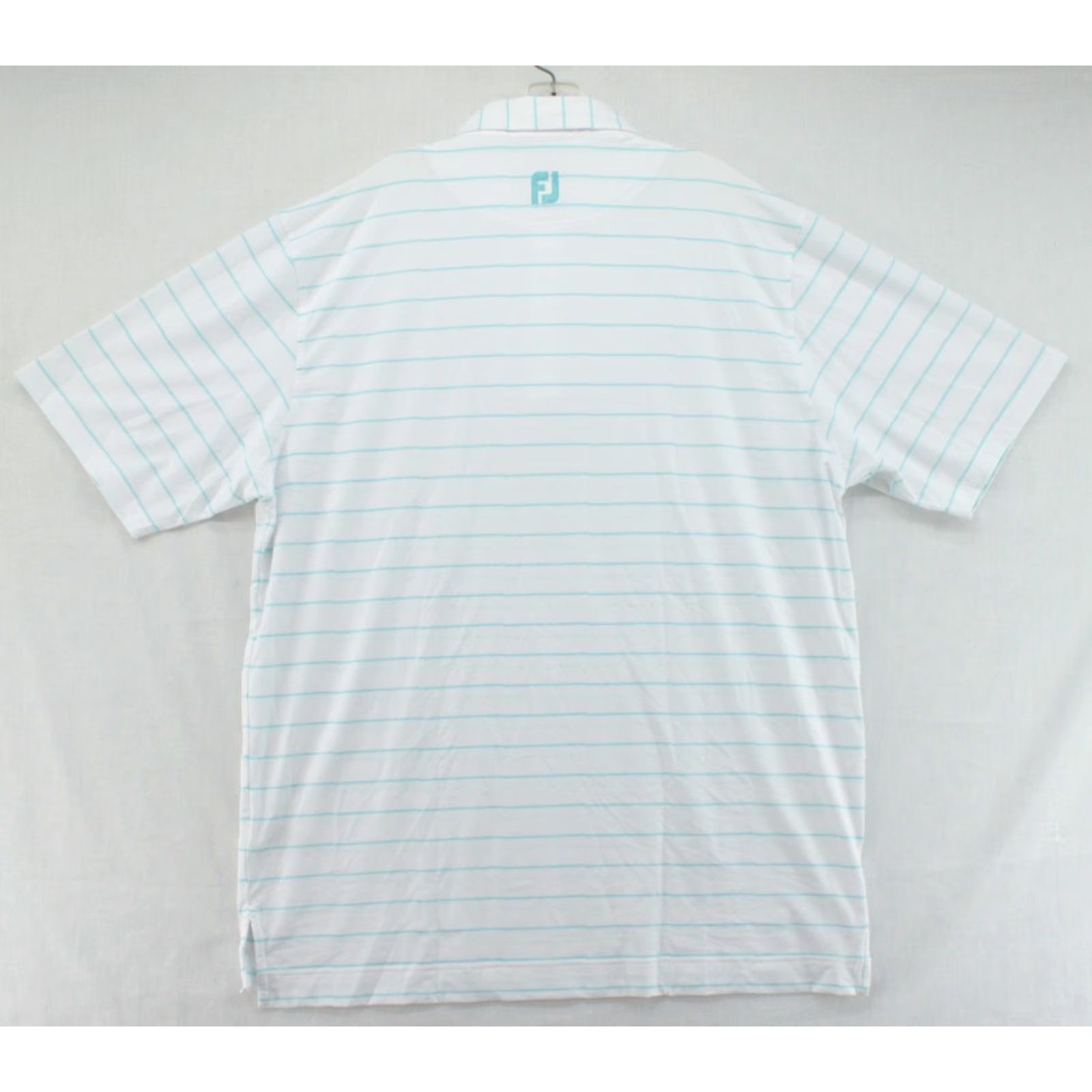 Footjoy FootJoy Polo Shirt Men's XL White Micro Blue Stripe Golf FJ Logo Size US XL / EU 56 / 4 - 3 Thumbnail