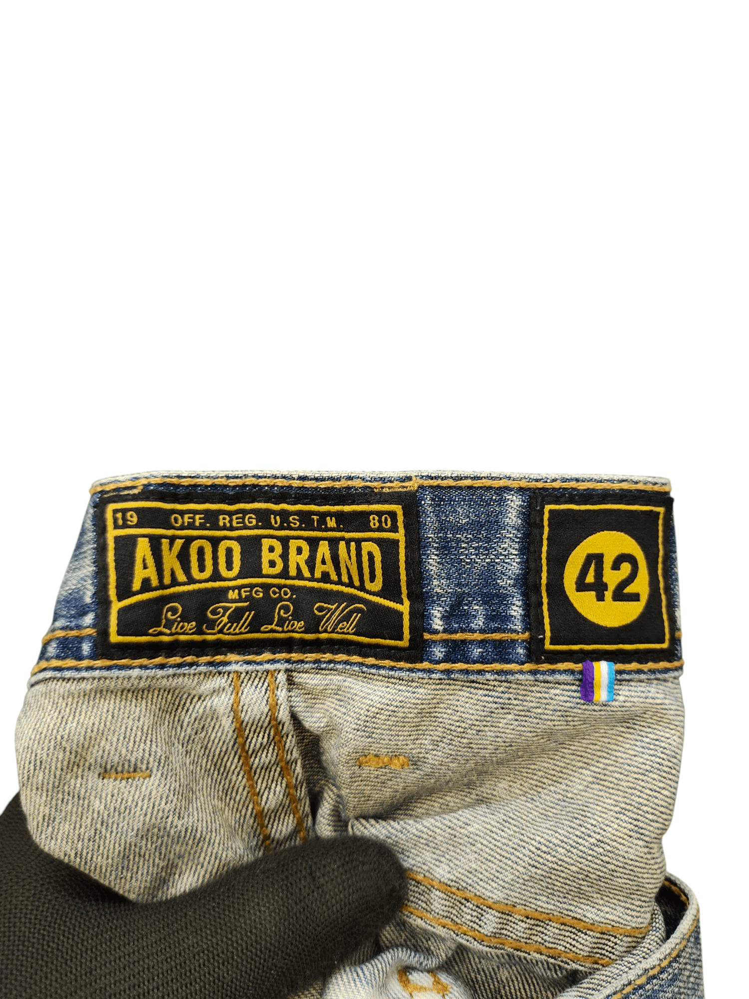 Comme des Garcons × Undercover Baggy Jeans Akoo Brand Acid Wash Distress Denim Wide Leg Size US 42 / EU 58 - 11 Thumbnail