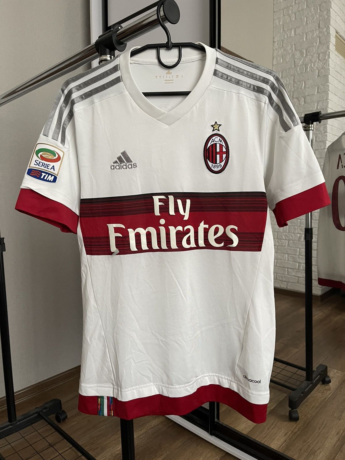 Adidas 2015/2016 AC Milan Bacca Adidas Soccer Jersey T-Shirt Size US S / EU 44-46 / 1 - 6 Thumbnail