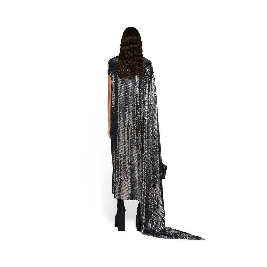 Balenciaga o1s1rm1025 Minimal Gown in Black Size S / US 4 / IT 40 - 4 Thumbnail