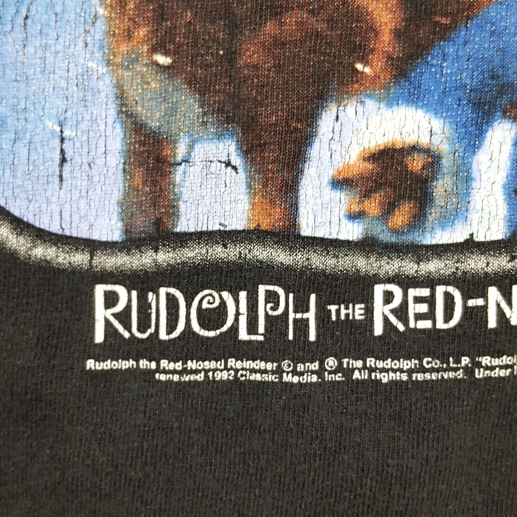 Vintage VINTAGE Rudolph The Red-Nosed Reindeer T-Shirt 90s Christmas TV Promo Mens M Black Cotton Graphic Print Xmas Holiday Shirt Size US M / EU 48-50 / 2 - 6 Thumbnail