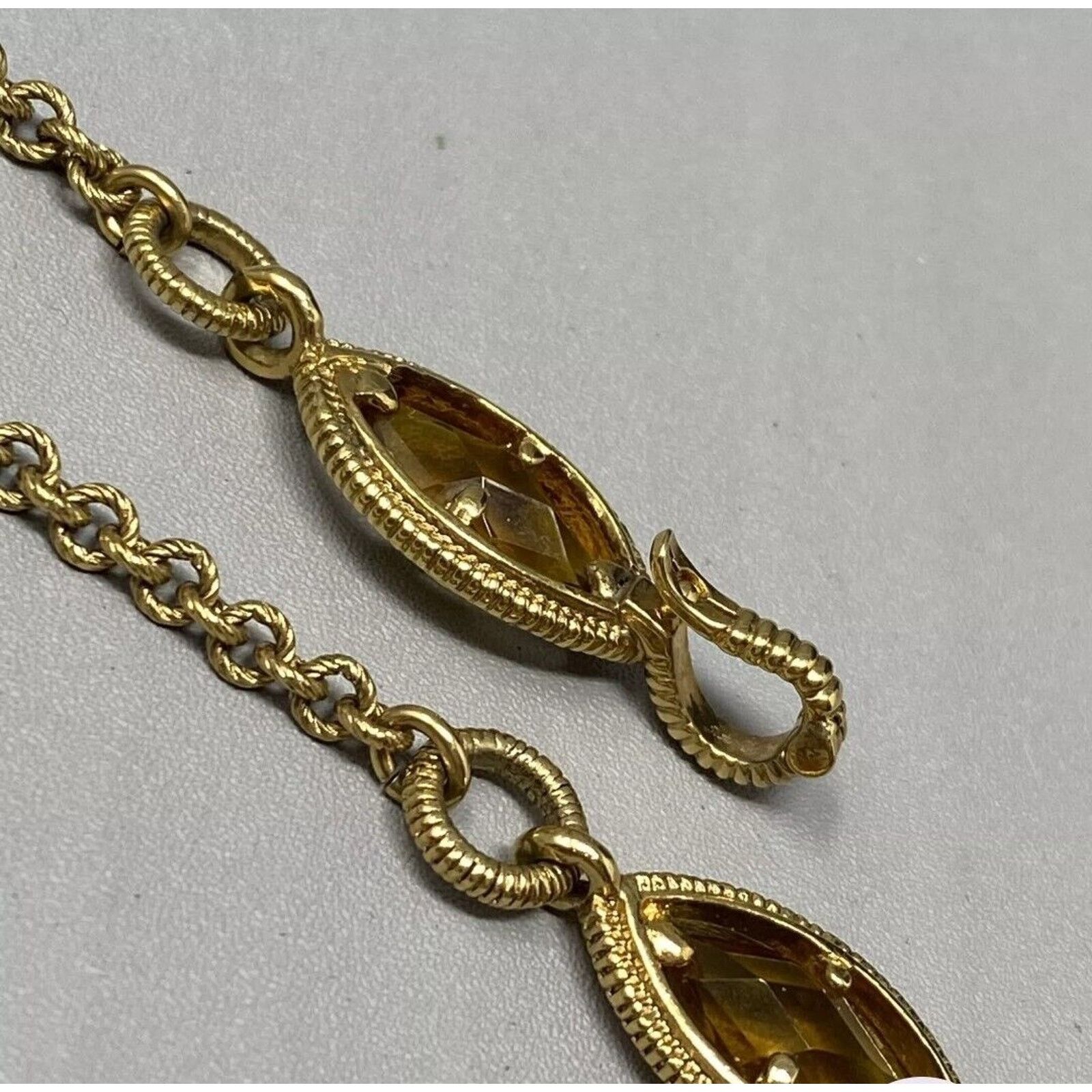 Monet Monet Necklace Vintage Gold Tone Brown Station Y Drop Size ONE SIZE - 24 Thumbnail