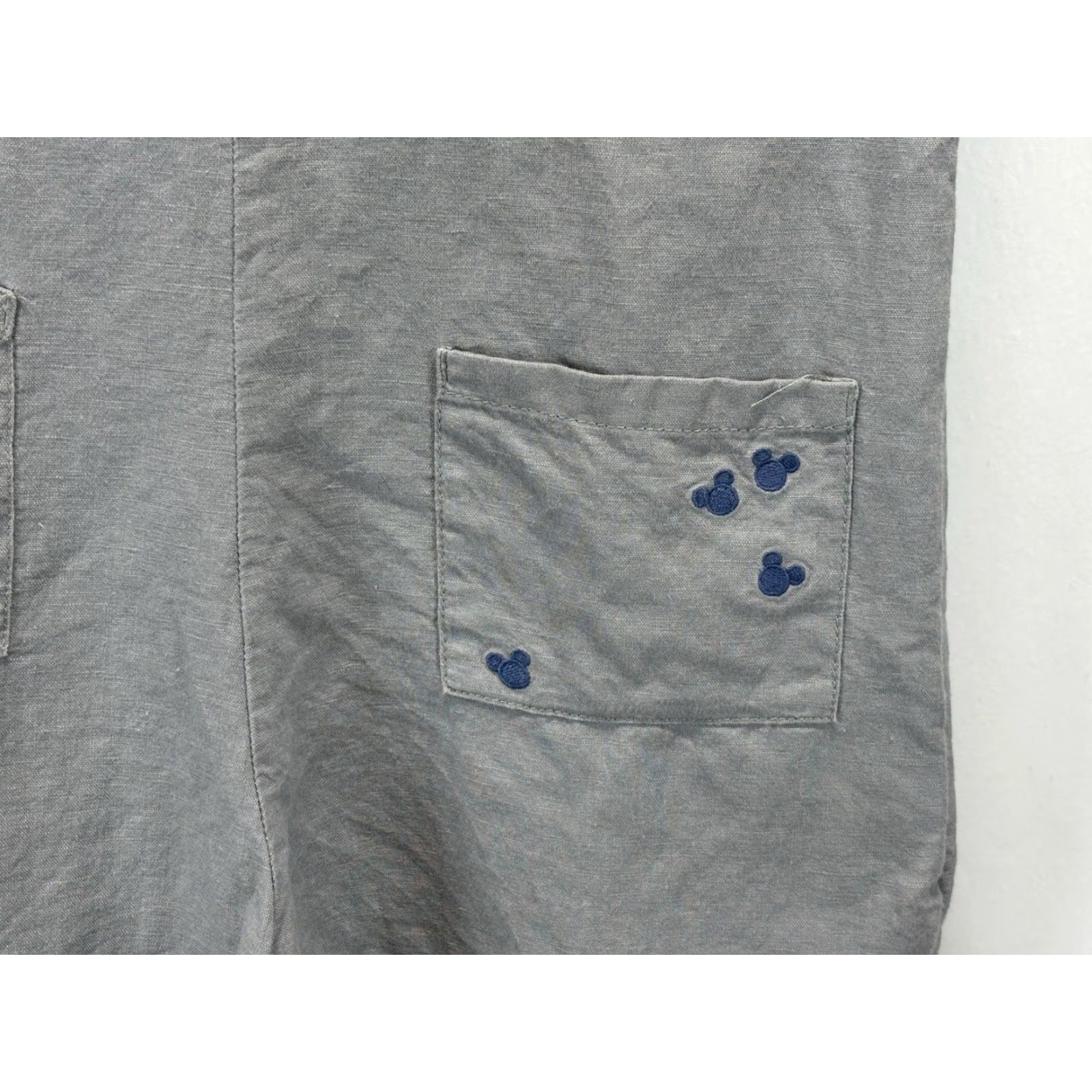Junk Food VINTAGE Disney x Junk Food Mickey Mouse Romper Gray Linen Blend Pockets Womens Small Crew Neck Sleeveless 1 Piece rom Size 28" / US 6 / IT 42 - 3 Thumbnail