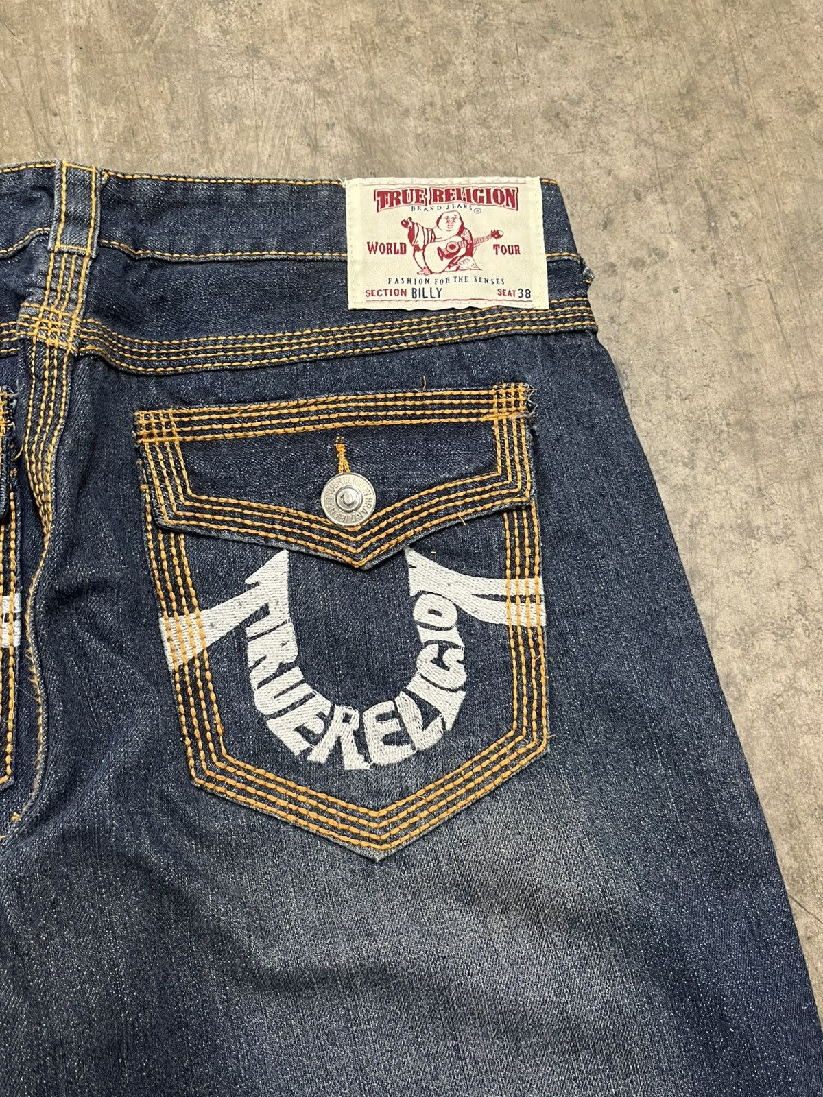 True Religion × Vintage True religion baggy fit denim wide leg skater streetwear Size US 38 / EU 54 - 6 Thumbnail