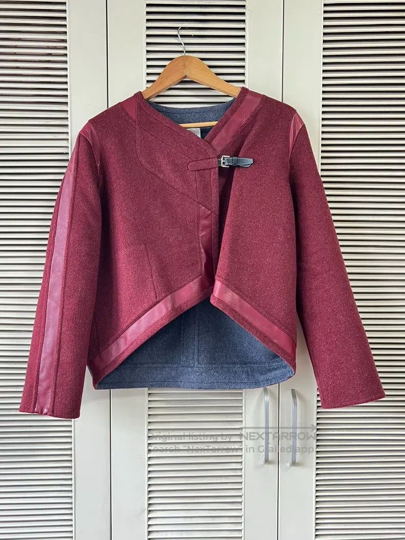 Hermes Hermes Double-faced cashmere and leather short jacket Size XXS / US 00 / IT 34 - 1 Thumbnail
