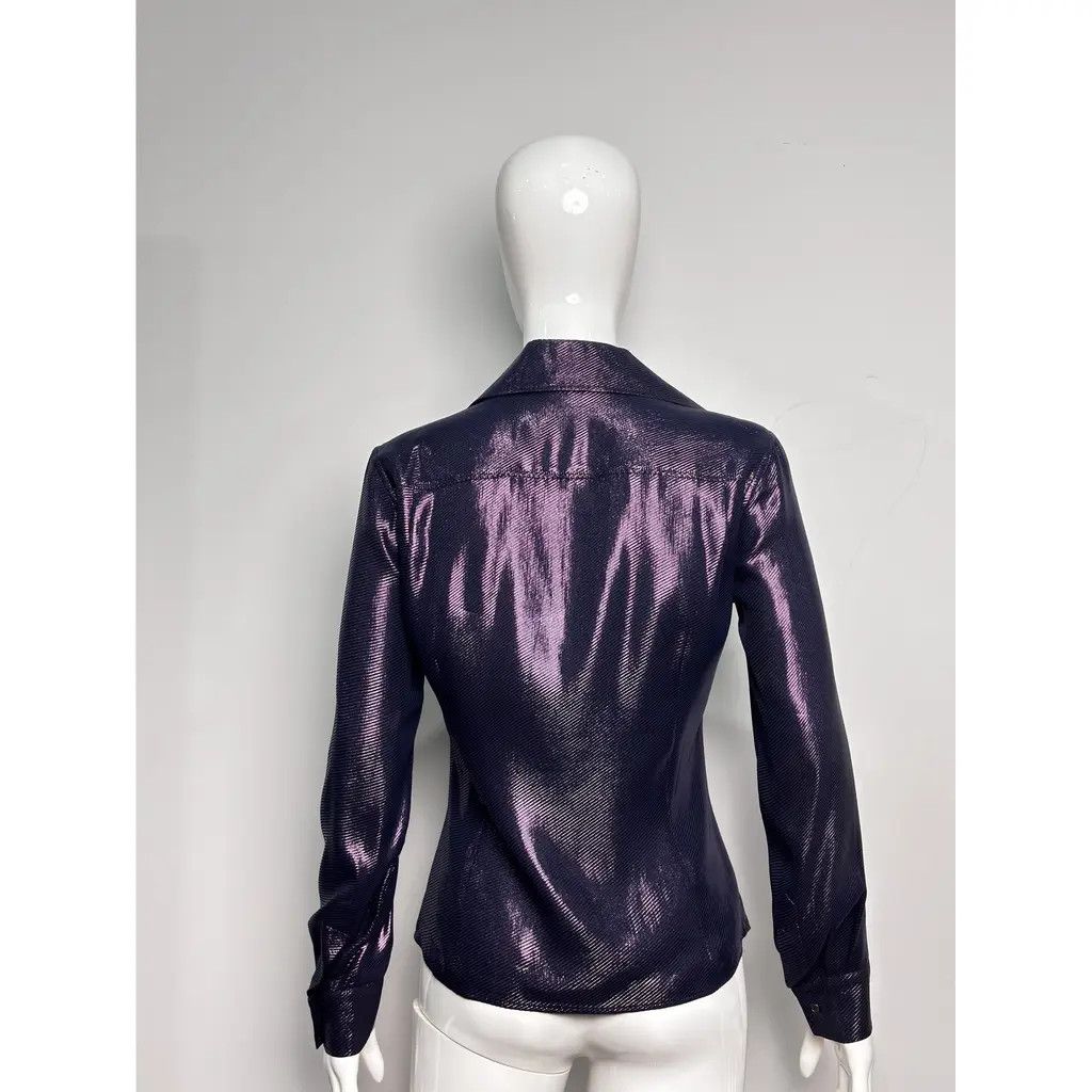 Hermes Gareth Pugh Iridescent Ribbed Long Sleeve Top Size XS / US 0-2 / IT 36-38 - 6 Thumbnail