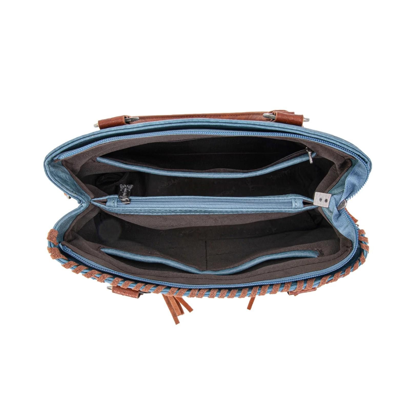 Designer Trinity Ranch Stylish Blue Handbag with Braided Detail Size ONE SIZE - 4 Thumbnail