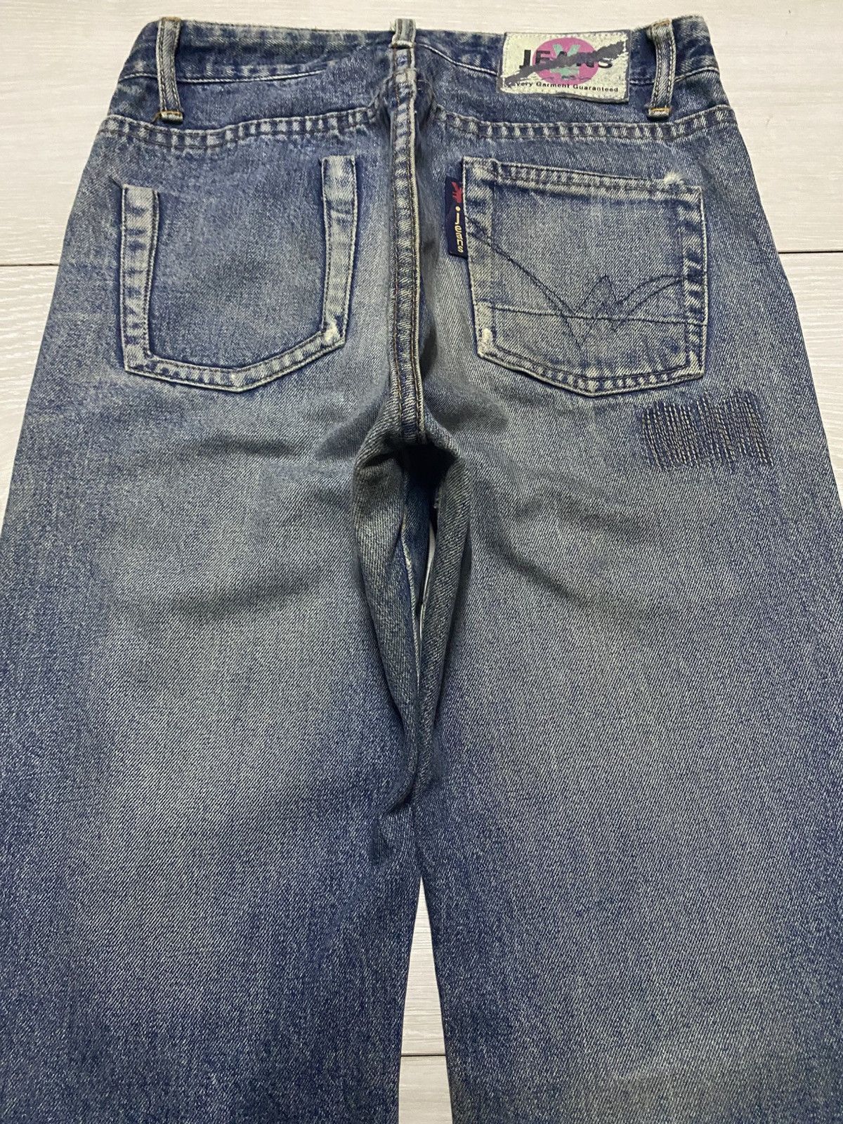 Japanese Brand MYK Vintage Y2K Flare Denim Distressed & Embroidered Size US 27 - 4 Thumbnail
