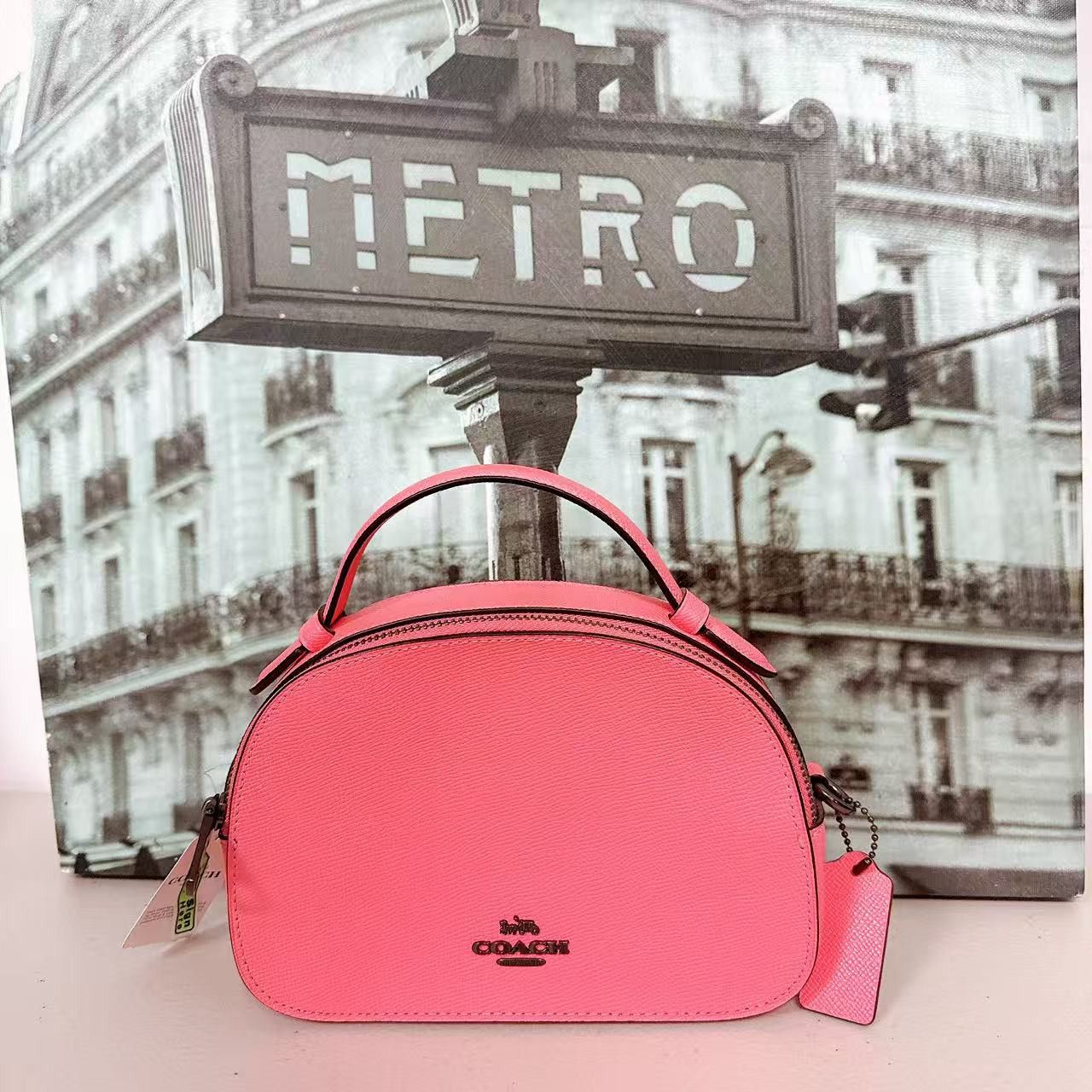 Coach Coach 1589 Serena Crossgrain Satchel IN Pink Size ONE SIZE - 1 Thumbnail