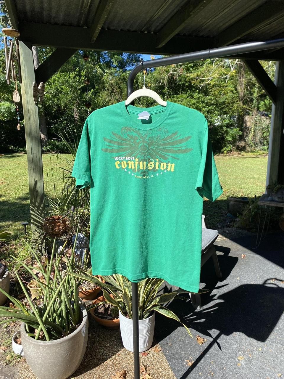 Vintage 2000s Green Lucky Boys Confusion Chicago Graphic Tee Medium Size US M / EU 48-50 / 2 - 2 Thumbnail