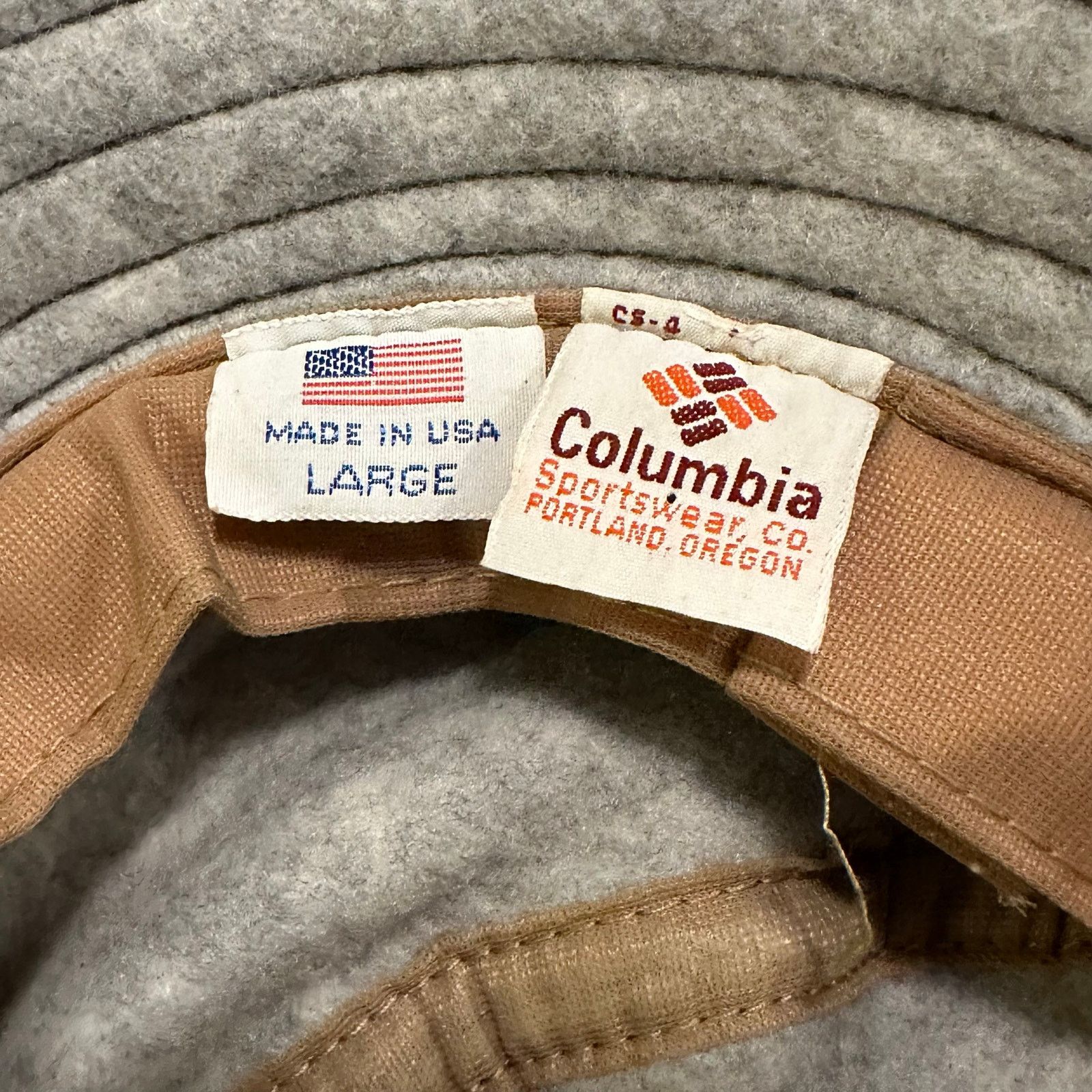 Columbia Vintage Fluffy Grey Bucket Hat Columbia Made in USA Size ONE SIZE - 4 Thumbnail