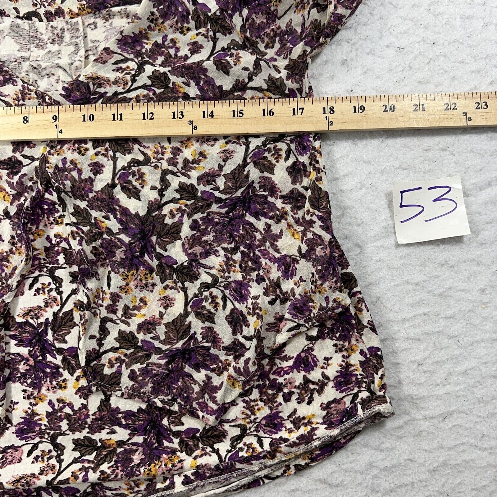 Lucky Brand Lucky Brand Purple Floral Cold Shoulder Layered Top Size XS / US 0-2 / IT 36-38 - 7 Thumbnail