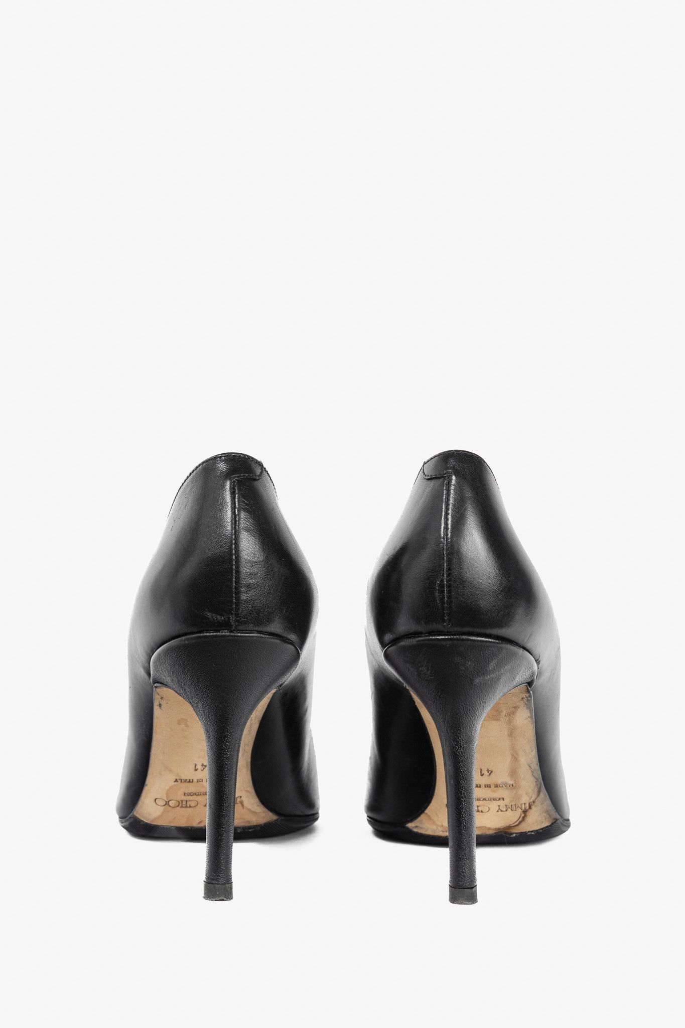 Jimmy Choo Jimmy Choo Gilbert Black Leather Stiletto Pumps Size US 10.5 / IT 40.5 - 3 Thumbnail