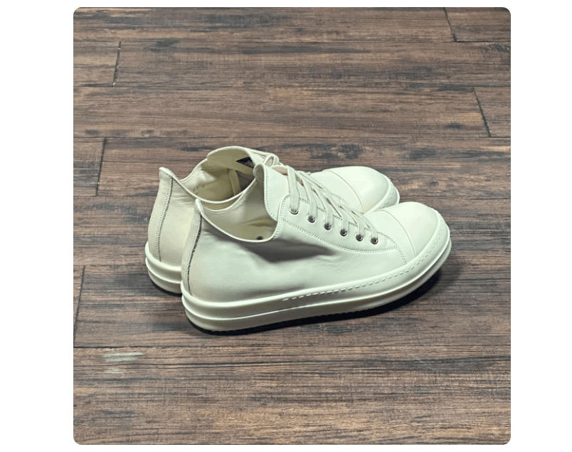 Rick Owens Rick Owens Men's Off-White Calfskin Low Top Sneakers Size US 7 / EU 40 - 4 Thumbnail