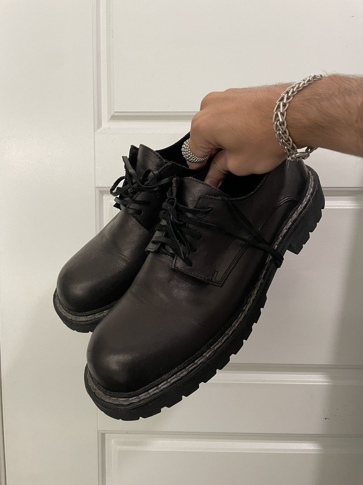 Guidi GUIDI GR02V Derby Daddy Lace-Up Black Size 41 fits big