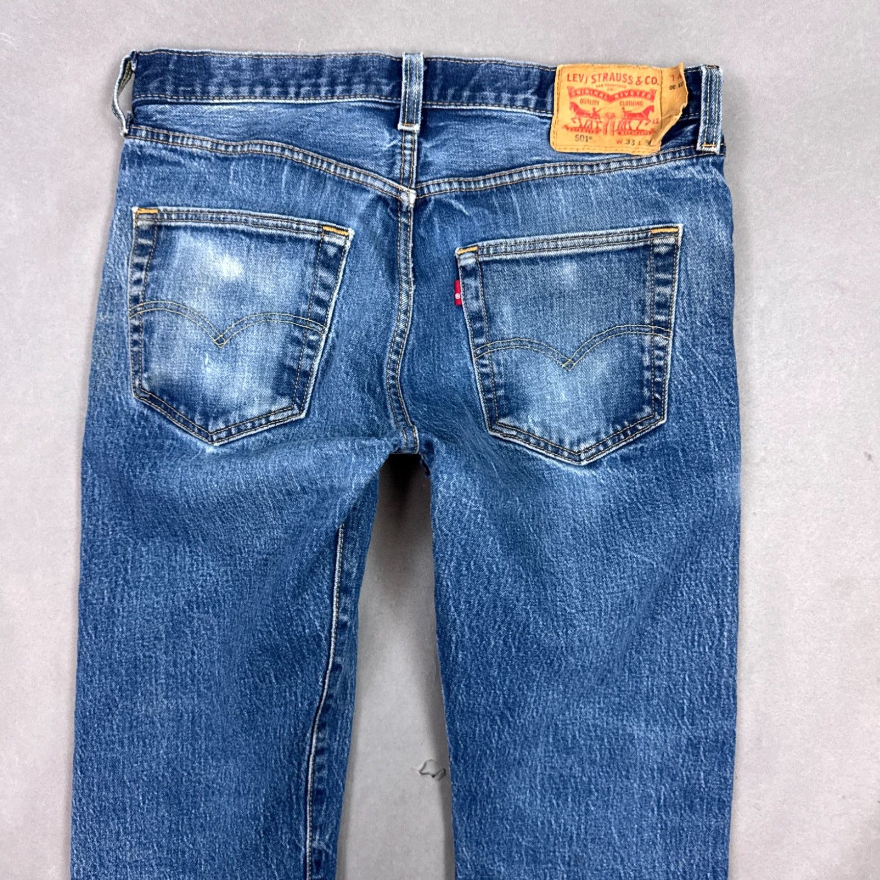 Levi's Levi's 501 Jeans Mens 33x30 Blue Pants Button Fly Work Denim Straight Regular Size US 33 - 5 Thumbnail