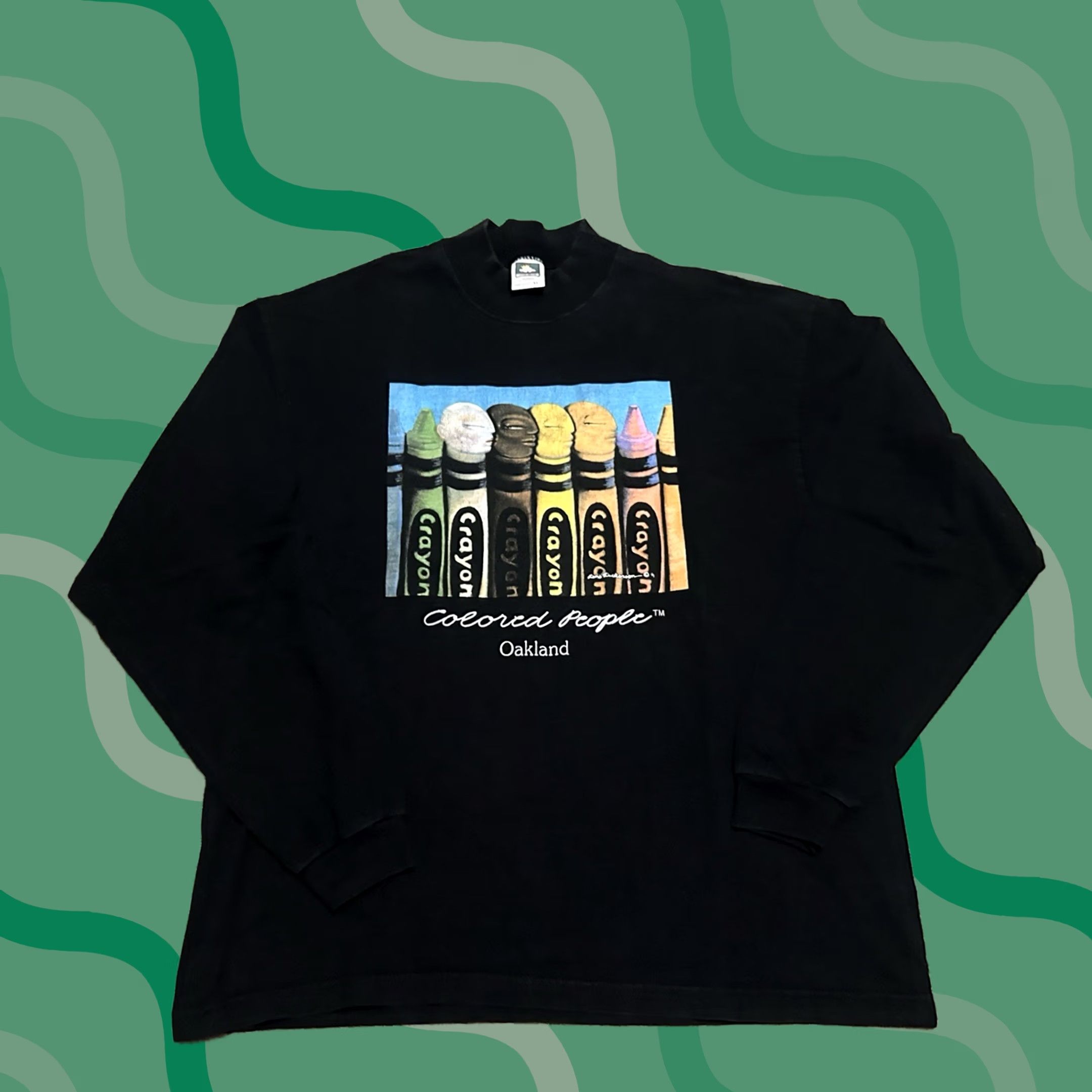 Vintage VINTAGE Cotton Deluxe Shirt Mens XL Art Tee Long Sleeve 90s Black Graphic Print Logo Accent Size US XL / EU 56 / 4 - 1 Thumbnail