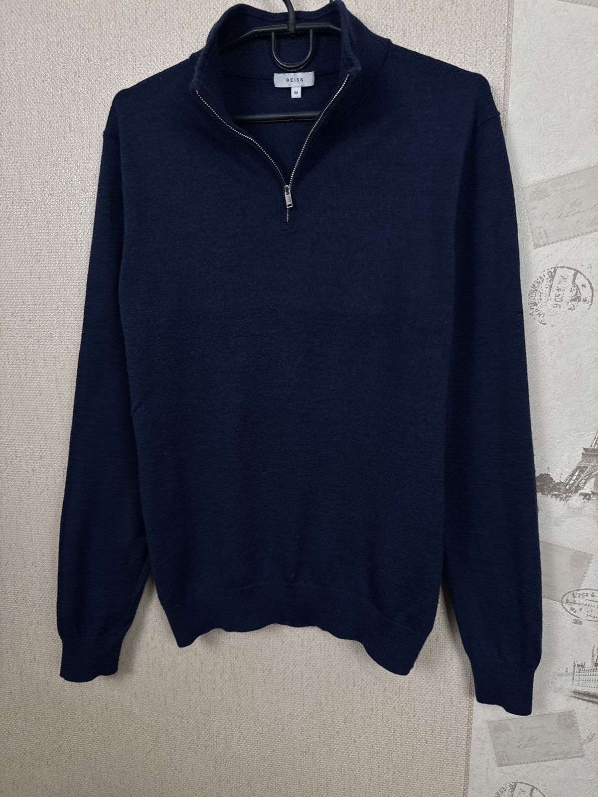 Reiss Reiss Sweartshirt 1/4 Zip Wool Luxury Mens Blue Navy M Size US M / EU 48-50 / 2 - 10 Thumbnail