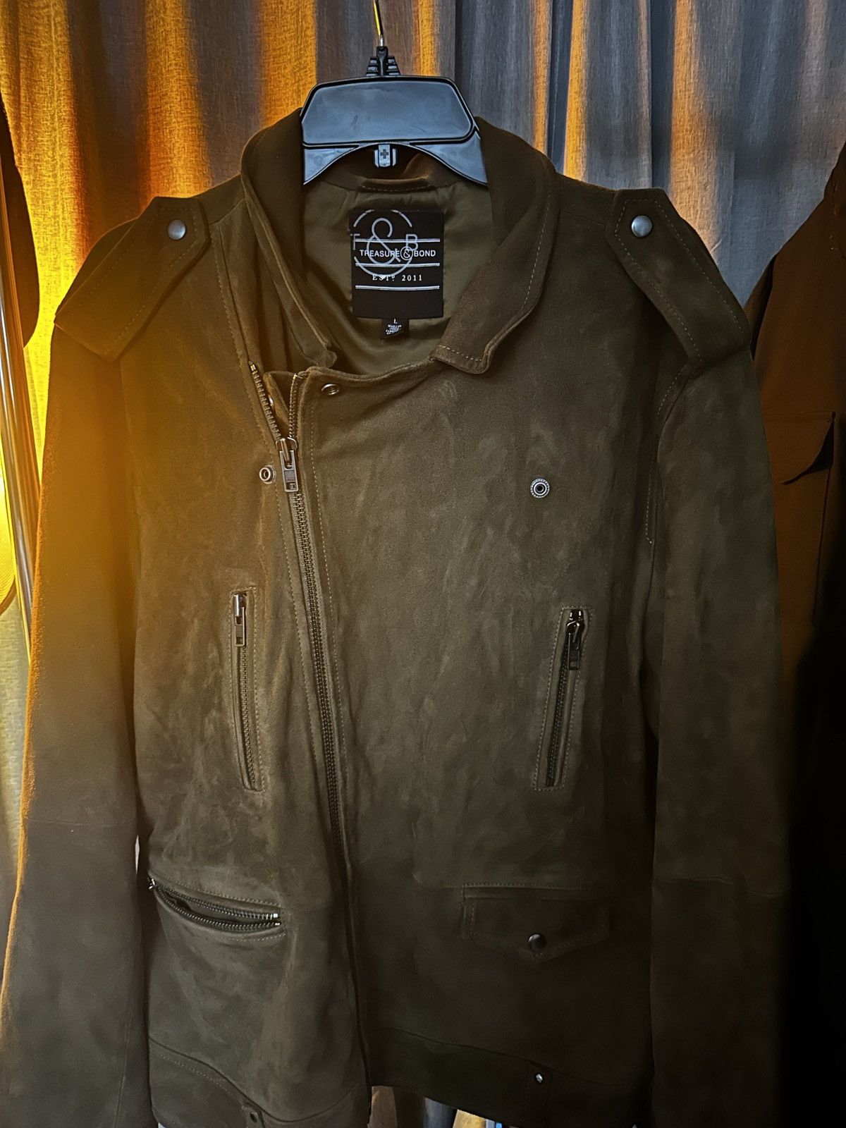 Treasure & Bond Treasure & Bond Suede Biker jacket Size US L / EU 52-54 / 3 - 1 Thumbnail