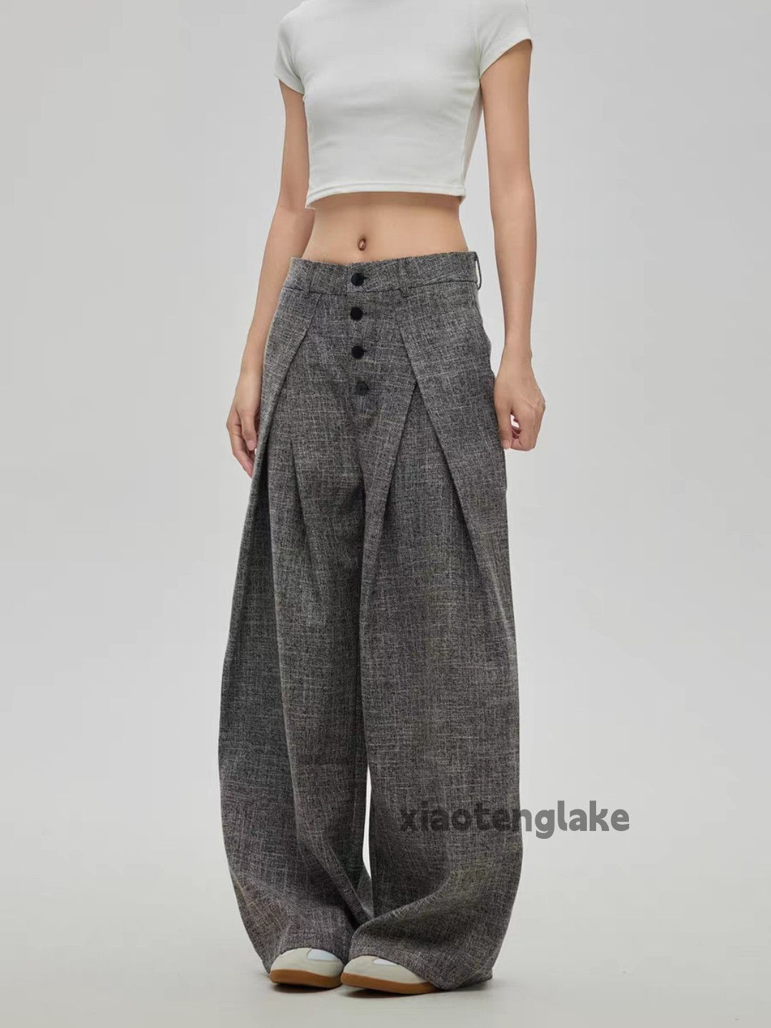 Vintage xtl utility loose baggy wide Leg flared yuppie pants Size US 32 / EU 48 - 1 Thumbnail