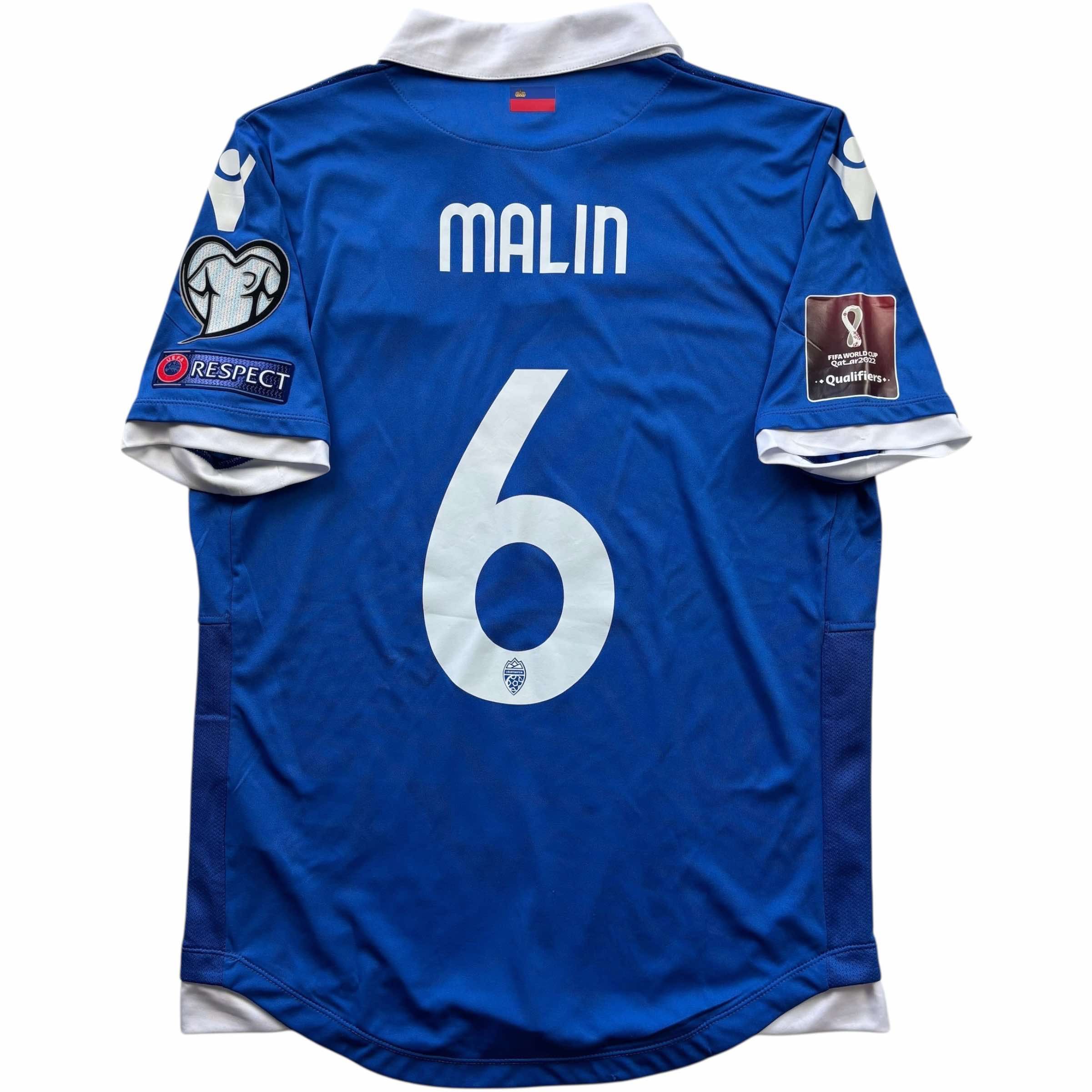 MATCH WORN Liechtenstein 2020 home Malin football jersey L