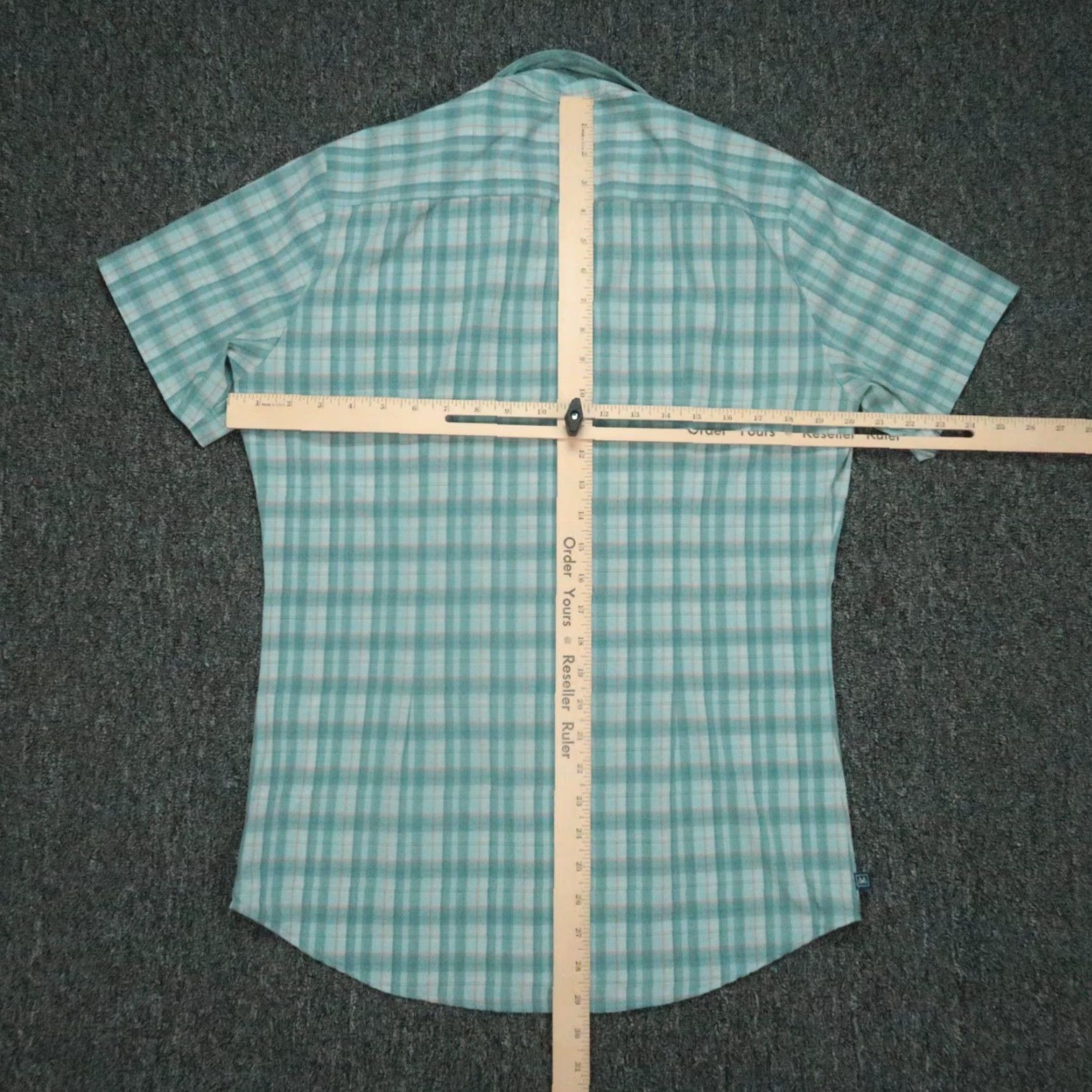 Mizzen+Main Mizzen+Main Shirt Mens Small Blue Green Performance Trim Fit Plaid Short Sleeve Button-Up Size US S / EU 44-46 / 1 - 5 Thumbnail