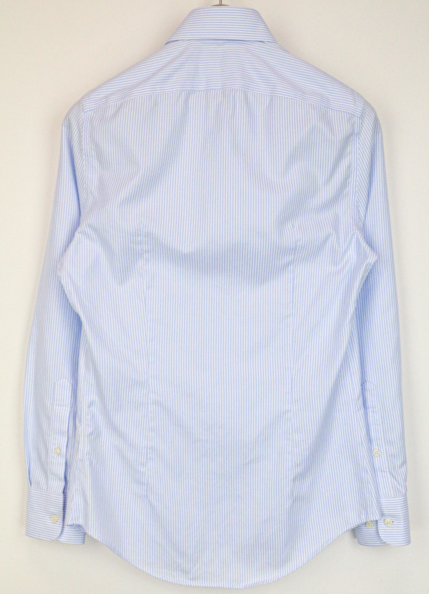 Suitsupply 35/13 1/2 Extra Slim Blue Striped Cotton Shirt 75982 Size 36R - 2 Thumbnail