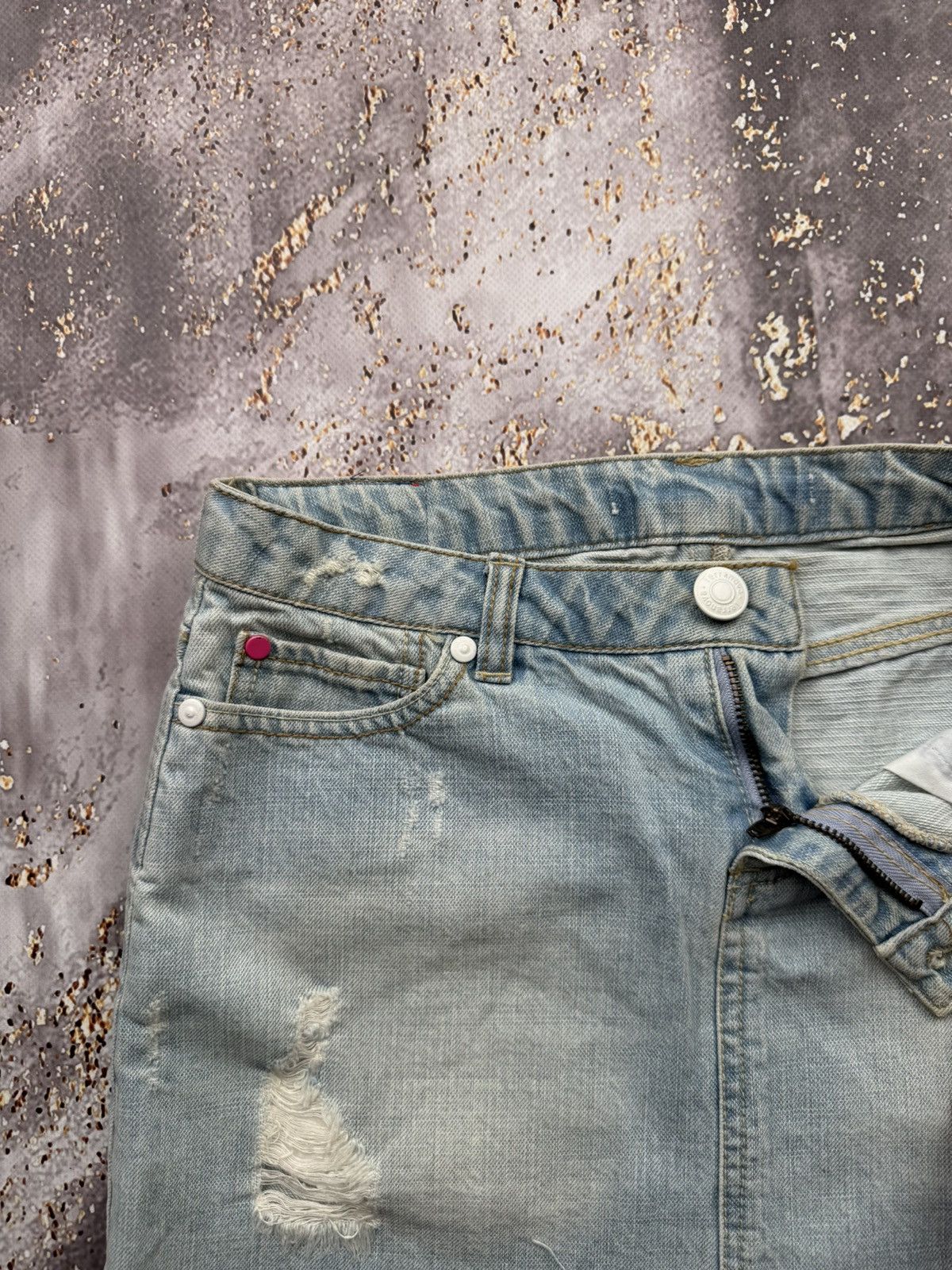 Vintage Vintage Denim Mini Skirt Size 25" / US 0 / IT 36 - 4 Thumbnail