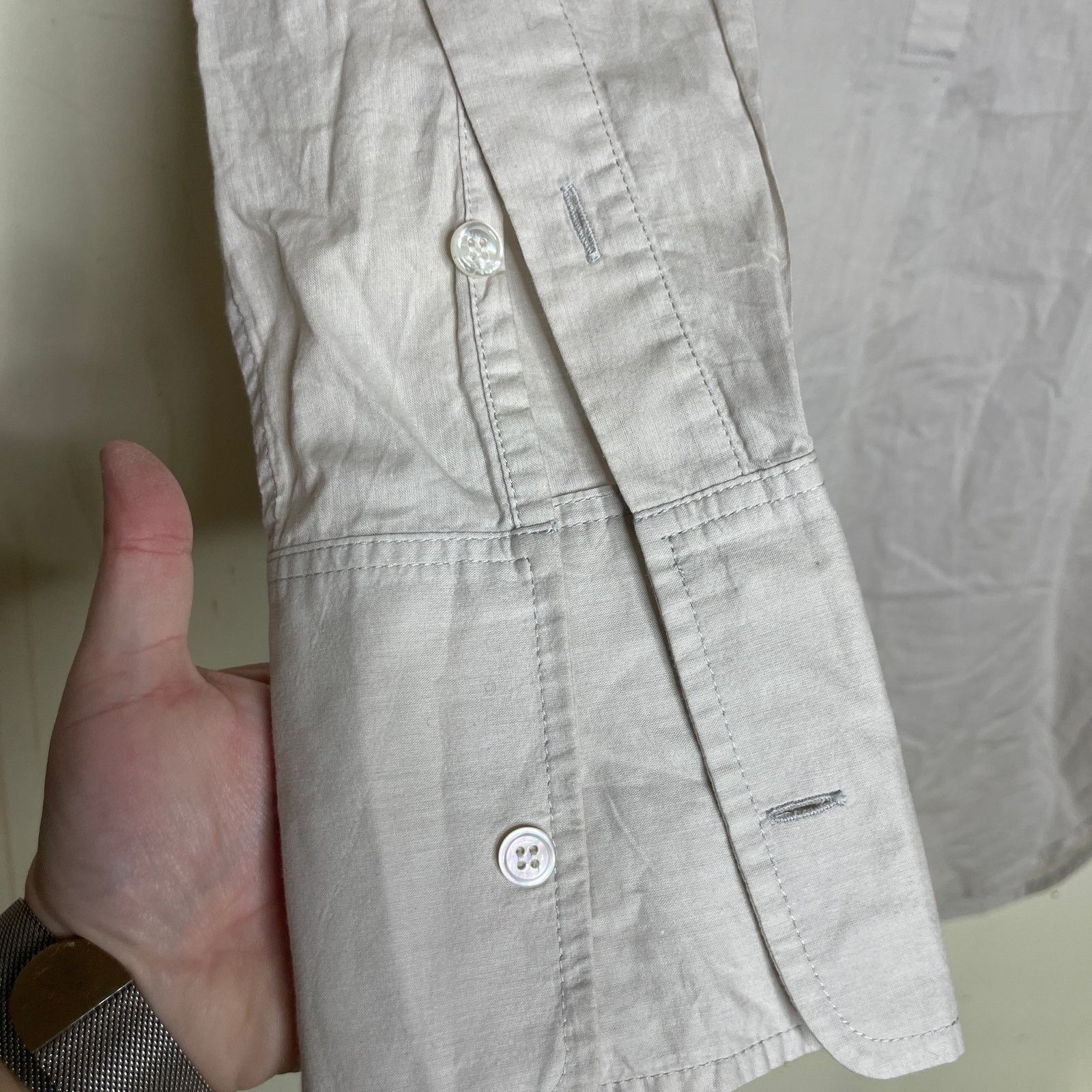 Other Michelle Farmer Taupe lightweight silk blend shirt dress M Size M / US 6-8 / IT 42-44 - 9 Thumbnail