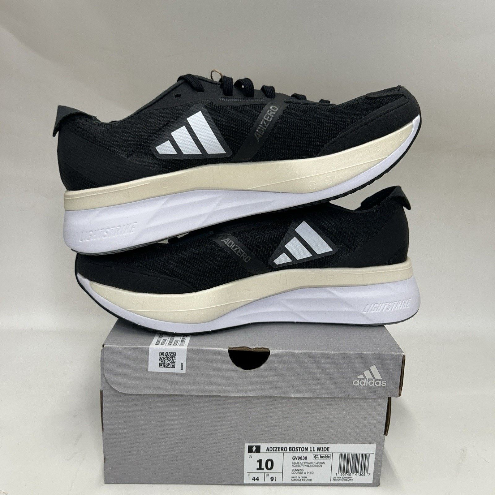 Adidas Adidas Adizero Boston 11 Wide Running Shoes “Black White” Size US 10 / EU 43 - 3 Thumbnail