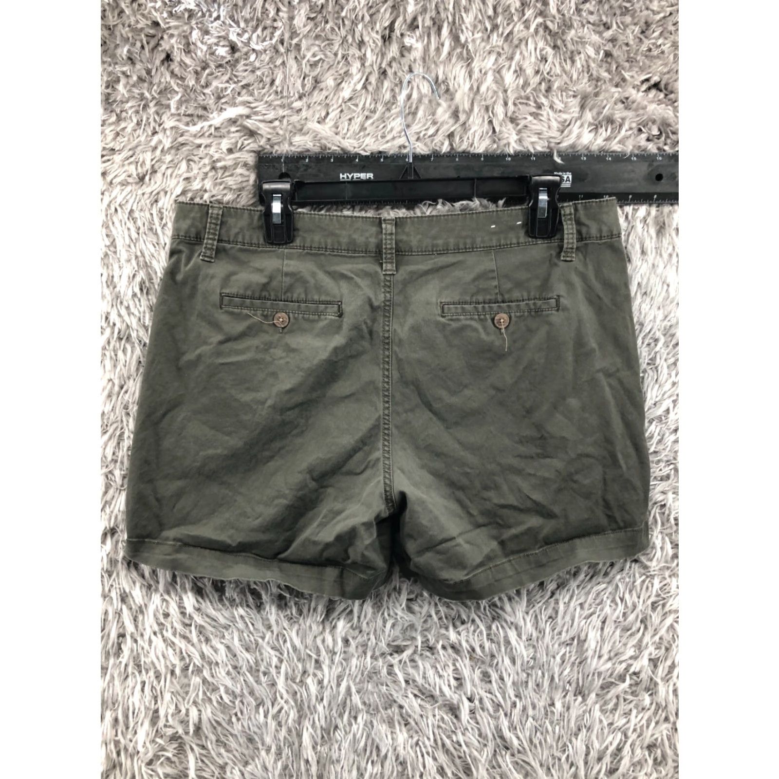 Vintage Sonoma Chino Shorts Womens Size 12 Mid Rise Medium Wash Green 5-Pocket Design Denim Cotton Regular Size 34" / US 12 / IT 48 - 4 Thumbnail