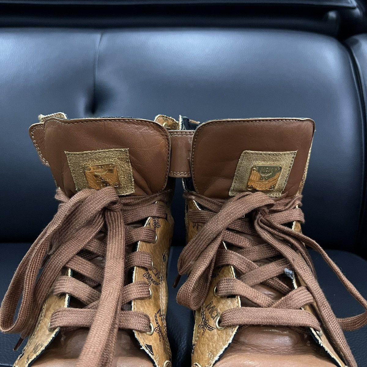 MCM MCM Monogram High-Top Sneakers Size US 8.5 / EU 41-42 - 12 Thumbnail