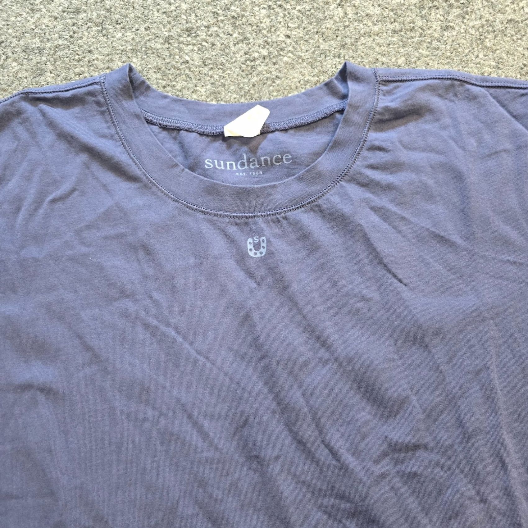 Vintage Sundance Top Women XL Blue Long Sleeve Crew Neck Horseshoe Equestrian Basic Shirt Size XL / US 12-14 / IT 48-50 - 2 Thumbnail