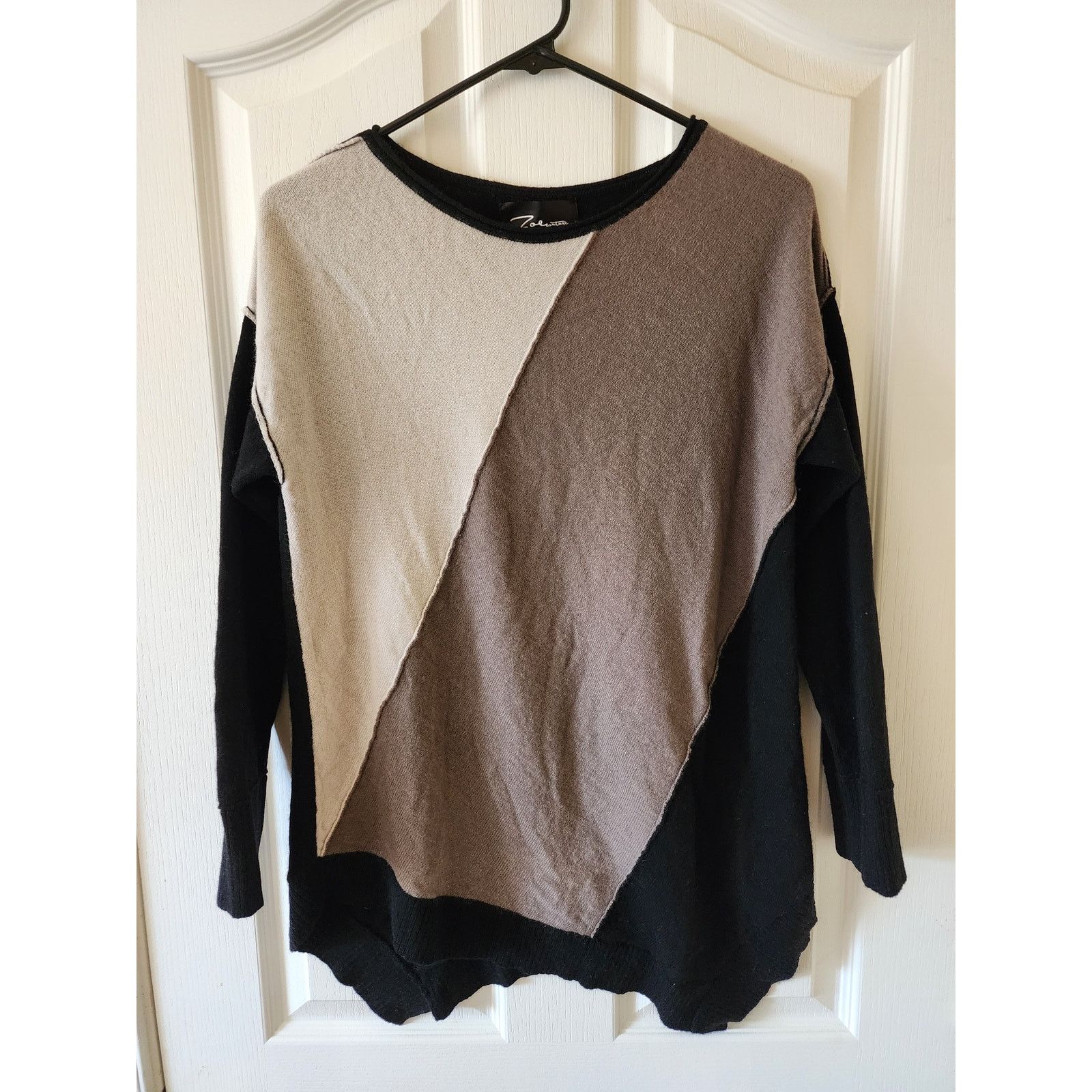 Other Zoe Couture 100% Cashmere Asymmetrical Colorblock Sweater S Size S / US 4 / IT 40 - 1 Thumbnail