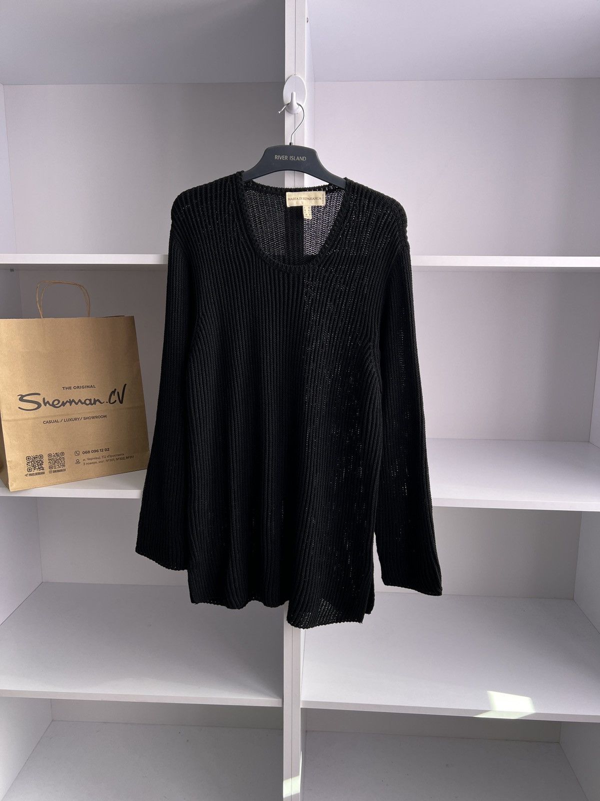 Designer × Vintage Vintage Maria Di Ripabianca Womens Ripped black Sweater Size XL / US 12-14 / IT 48-50 - 1 Thumbnail